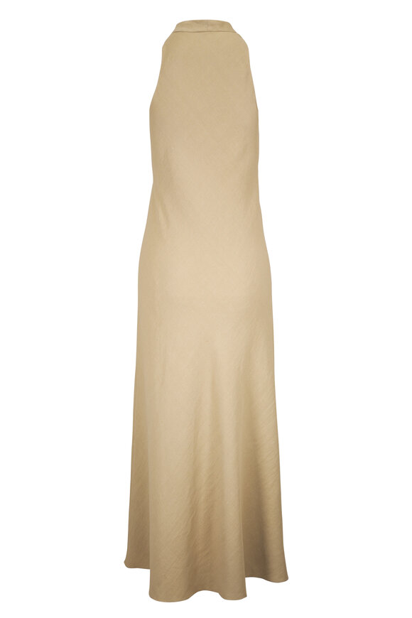 Peter Cohen Women's Vest Khaki Stretch Linen Viscose Tank Dress | XS by Mitchell Stores