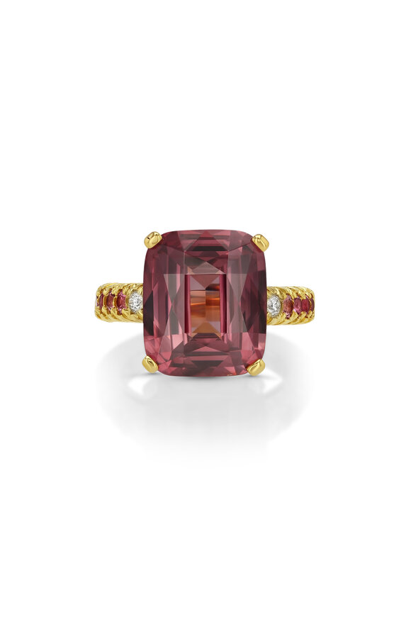 Aaron Henry Burgundy Zircon & Spinel Ring - view 1