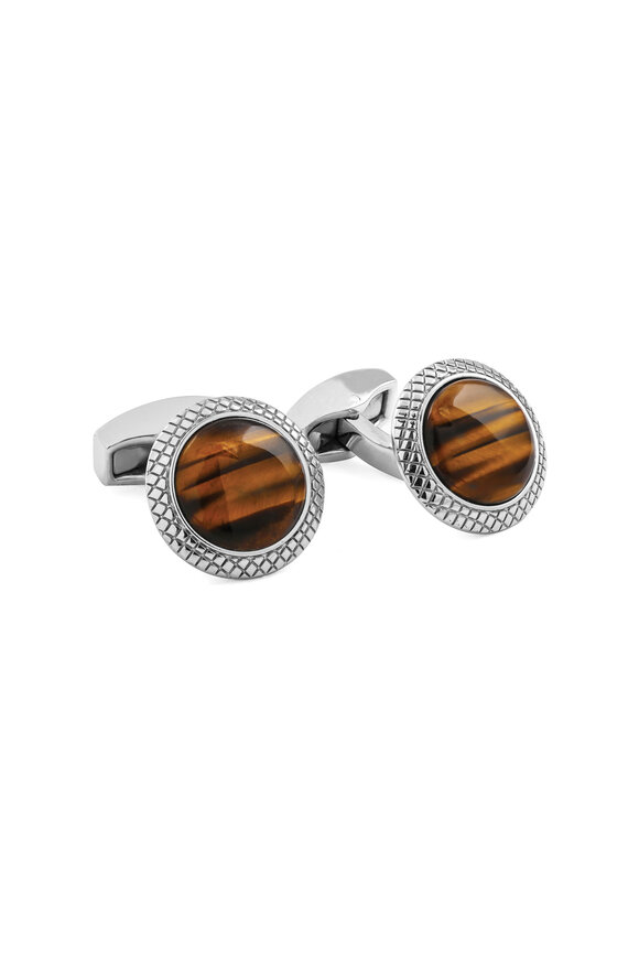 Tateossian Tiger Eye Bullseye Cufflinks 