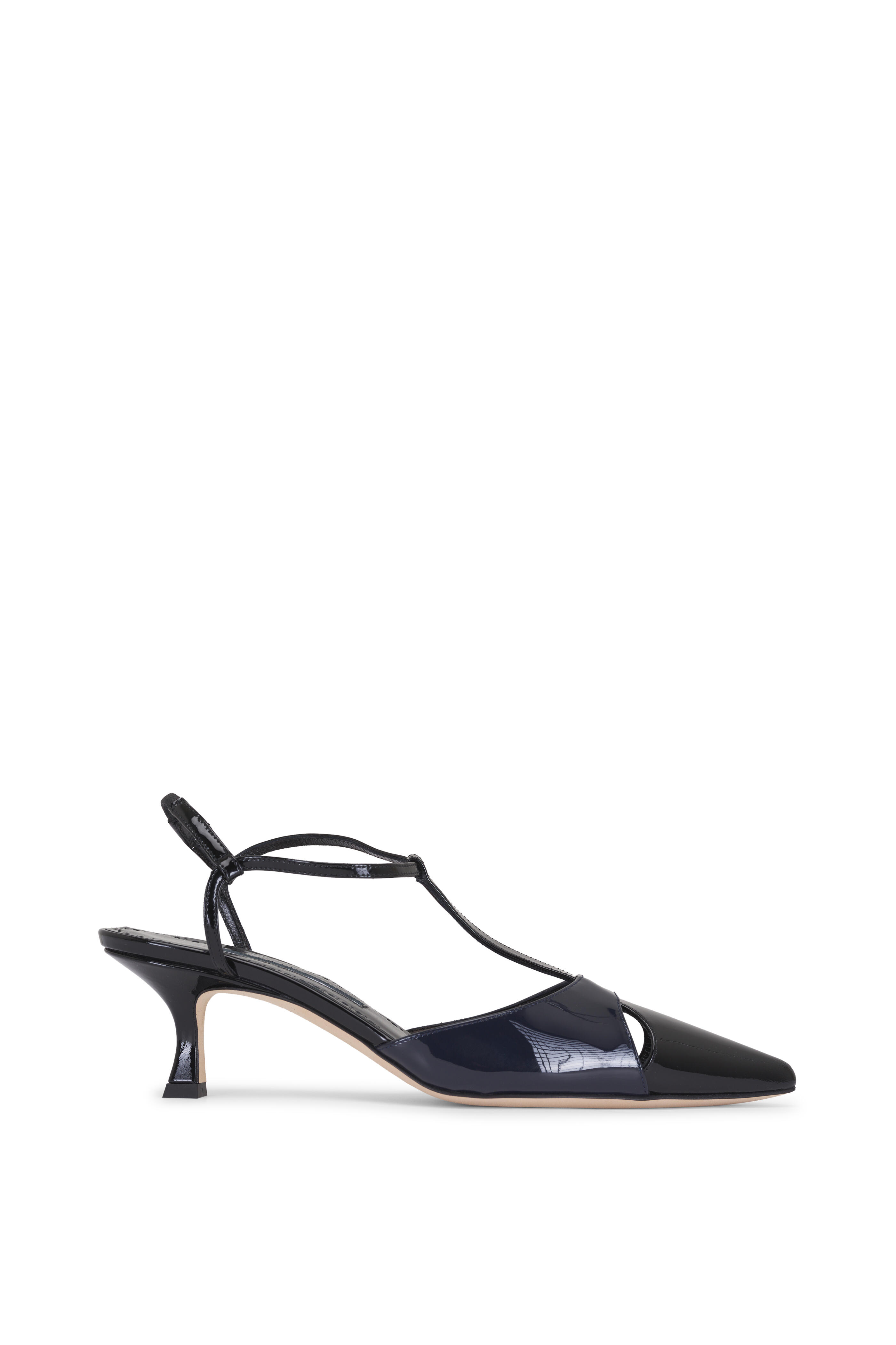 Manolo Blahnik - Turgimod Black T-Strap Pump, 50mm