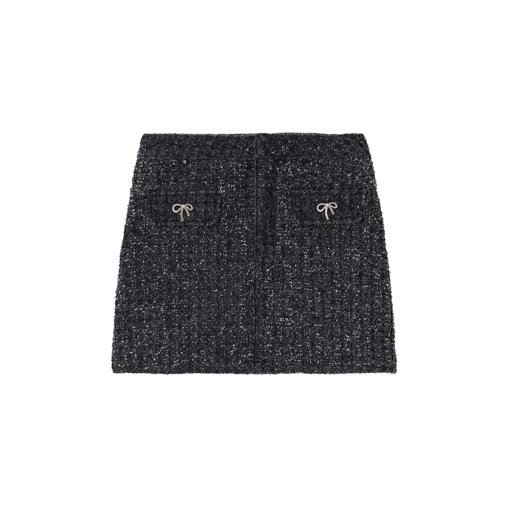 【関税&送料込】Self Portrait Embellished Fabric Mini Skirt Self-portrait Embellished Tweed Mini Skirt Pink Self-Portrait