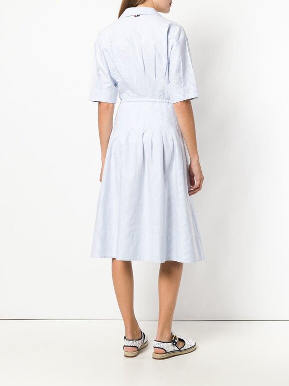 Thom Browne short-sleeve pleated dress - White