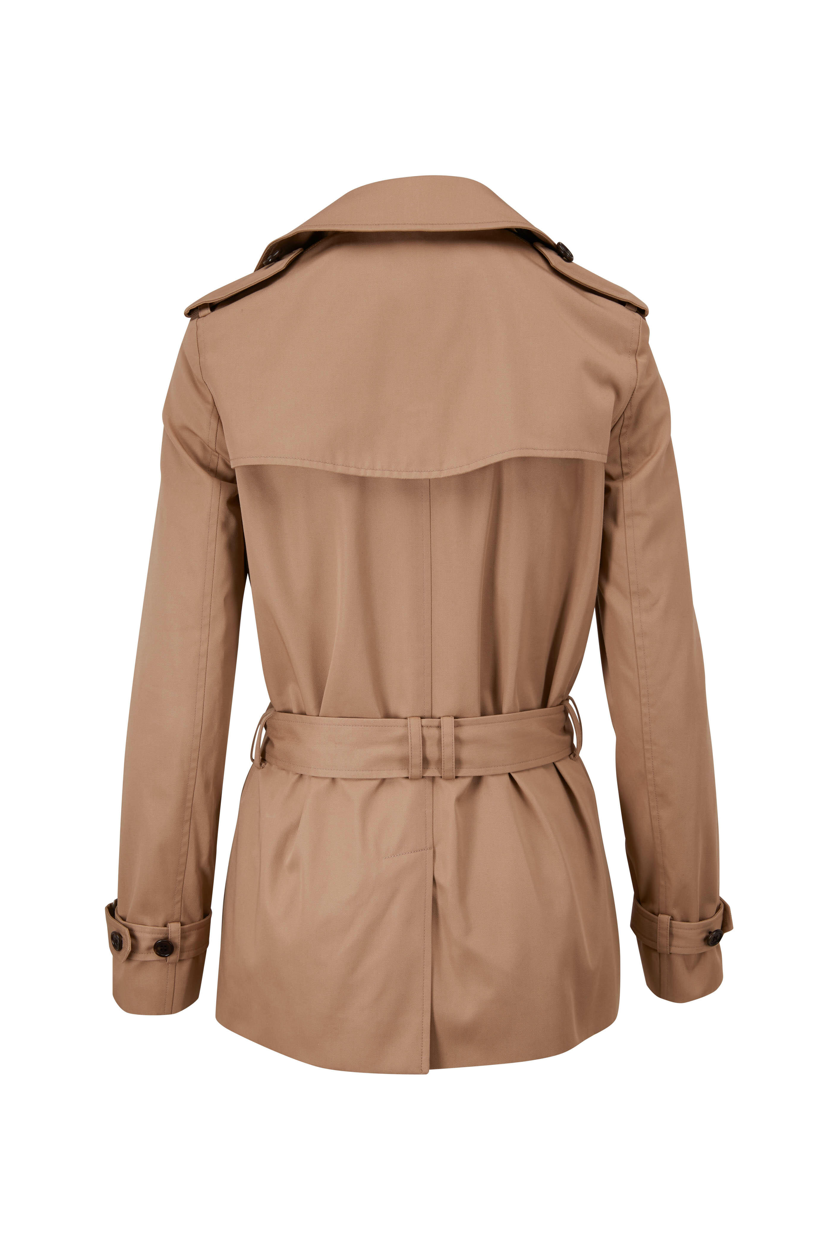 Saint Laurent - Khaki Gaberdine Short Trench Coat