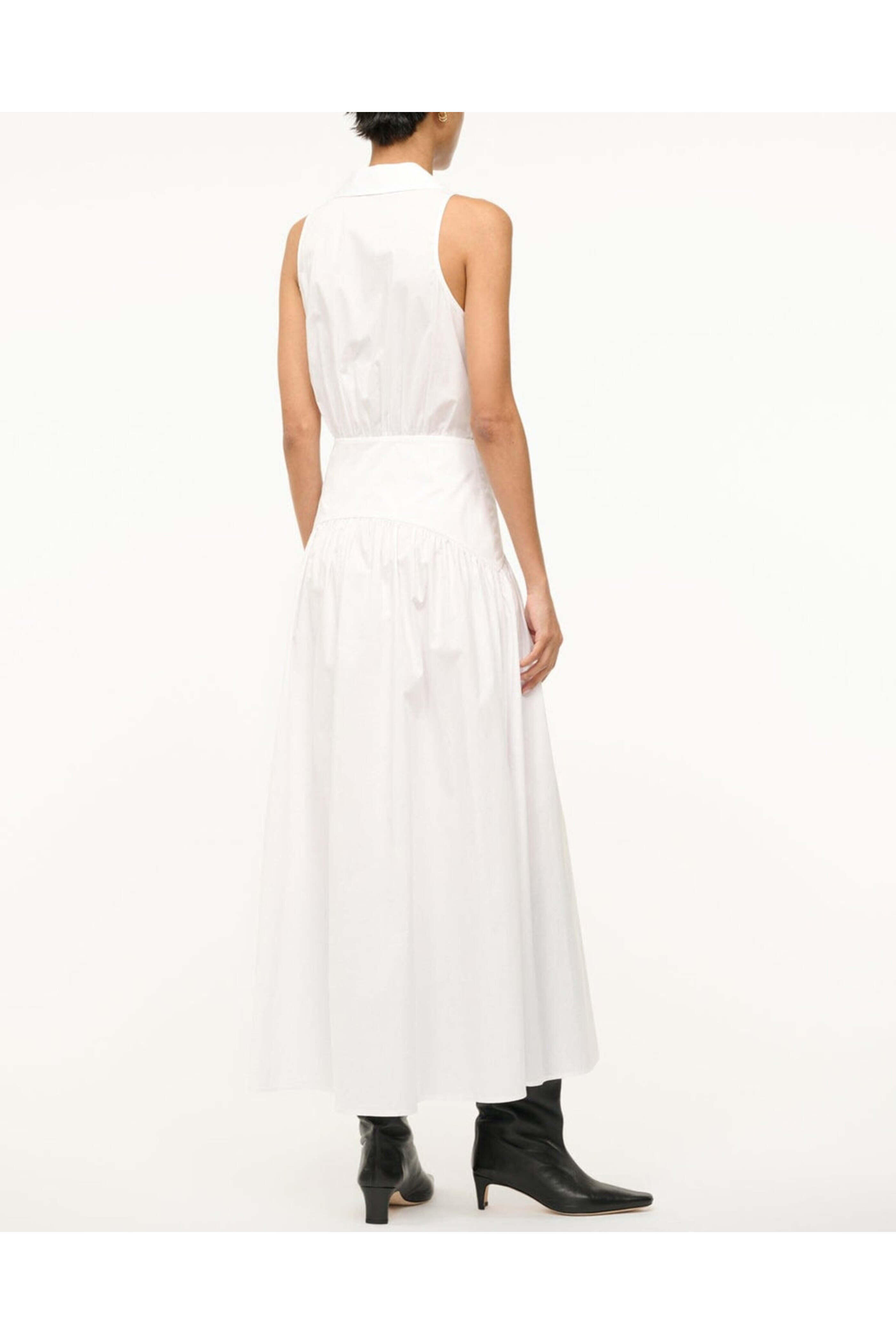 ワンピース STAUD Woman Dress White R25S2266PO WHT RIG DRESS WHITE NAVY