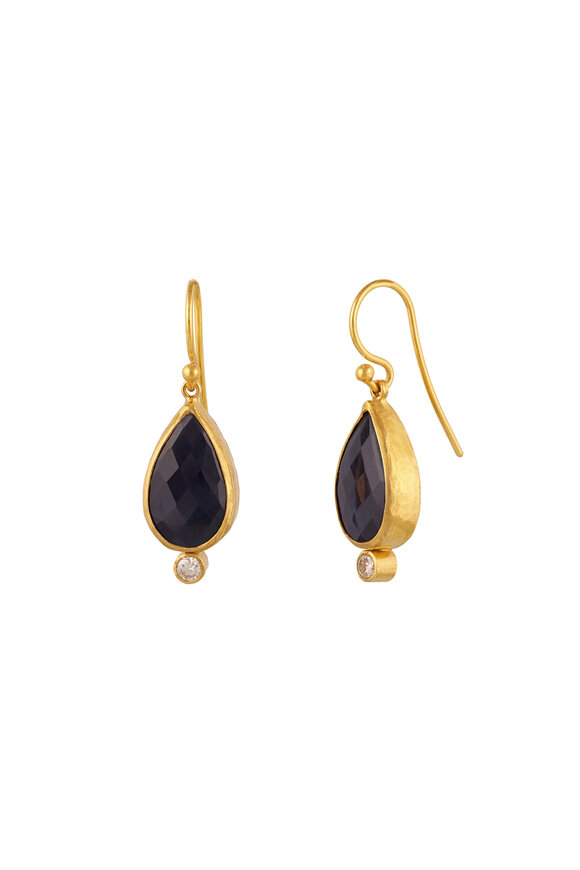 Gurhan 24k Gold Sapphire Single Drop Earring - view 1