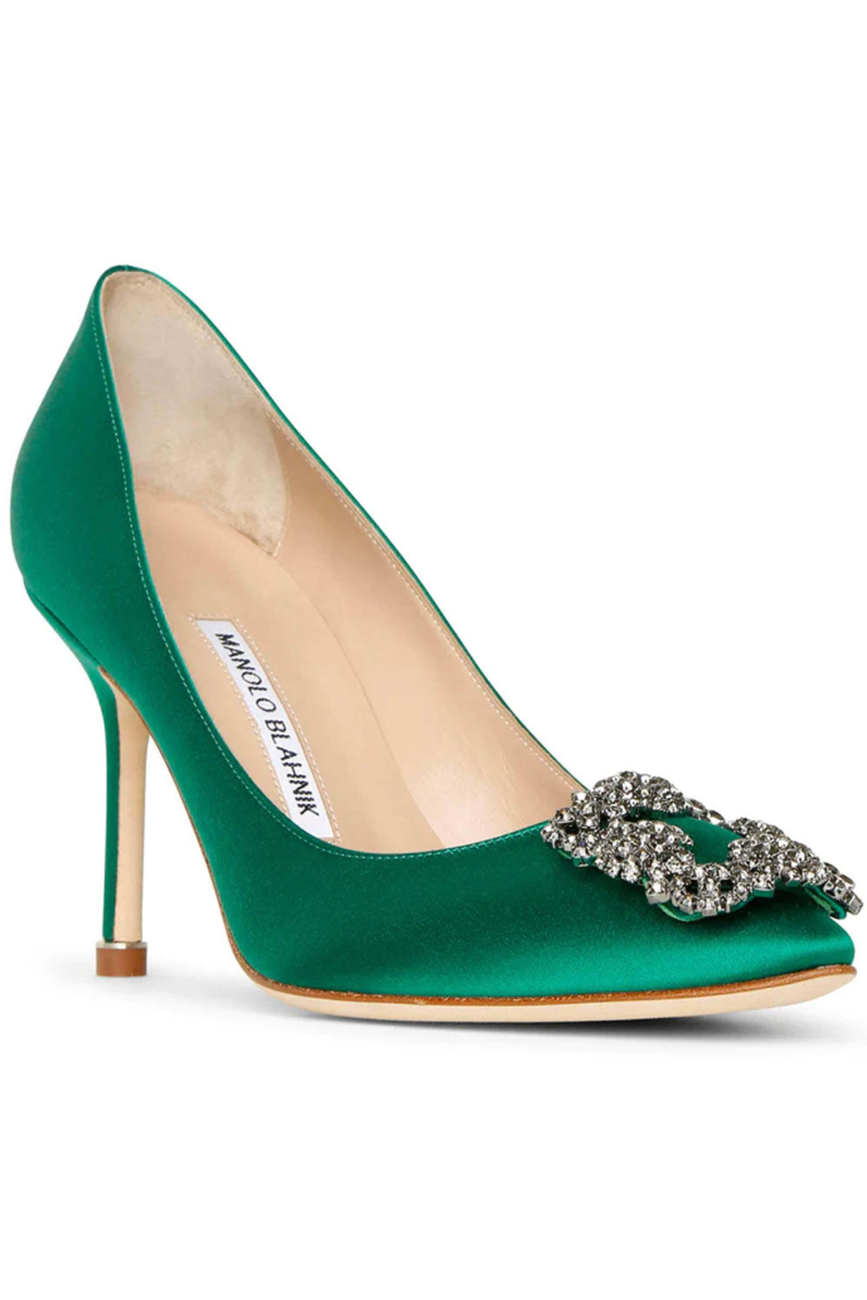 Manolo Blahnik - Hangisi Satin Pump in Green