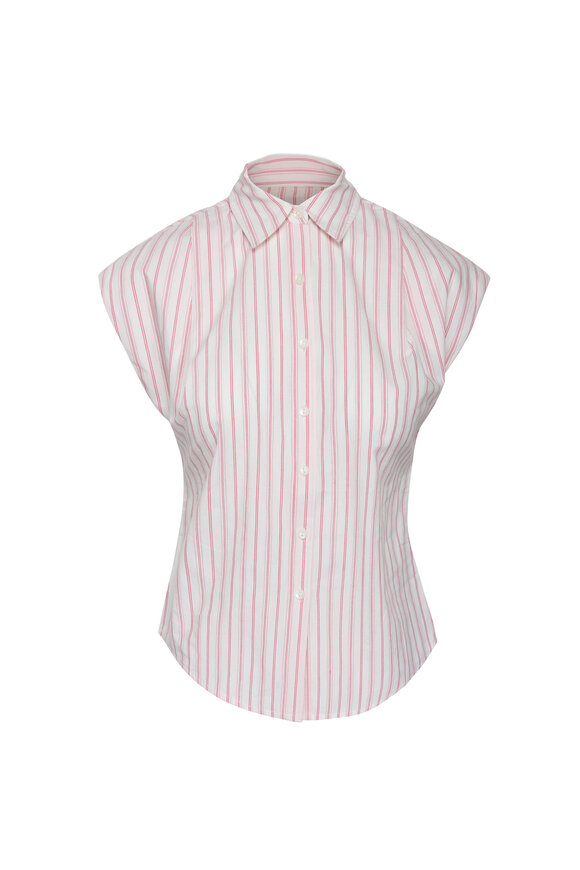 Mother The Cap Game White Line Breaker Stripe Top