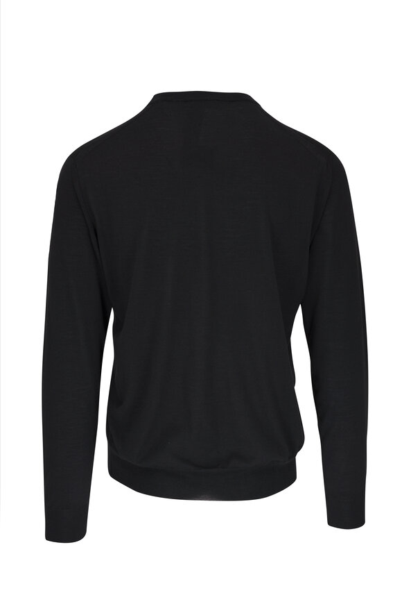 Brioni - Black Wool, Silk & Cashmere Crewneck Sweater 