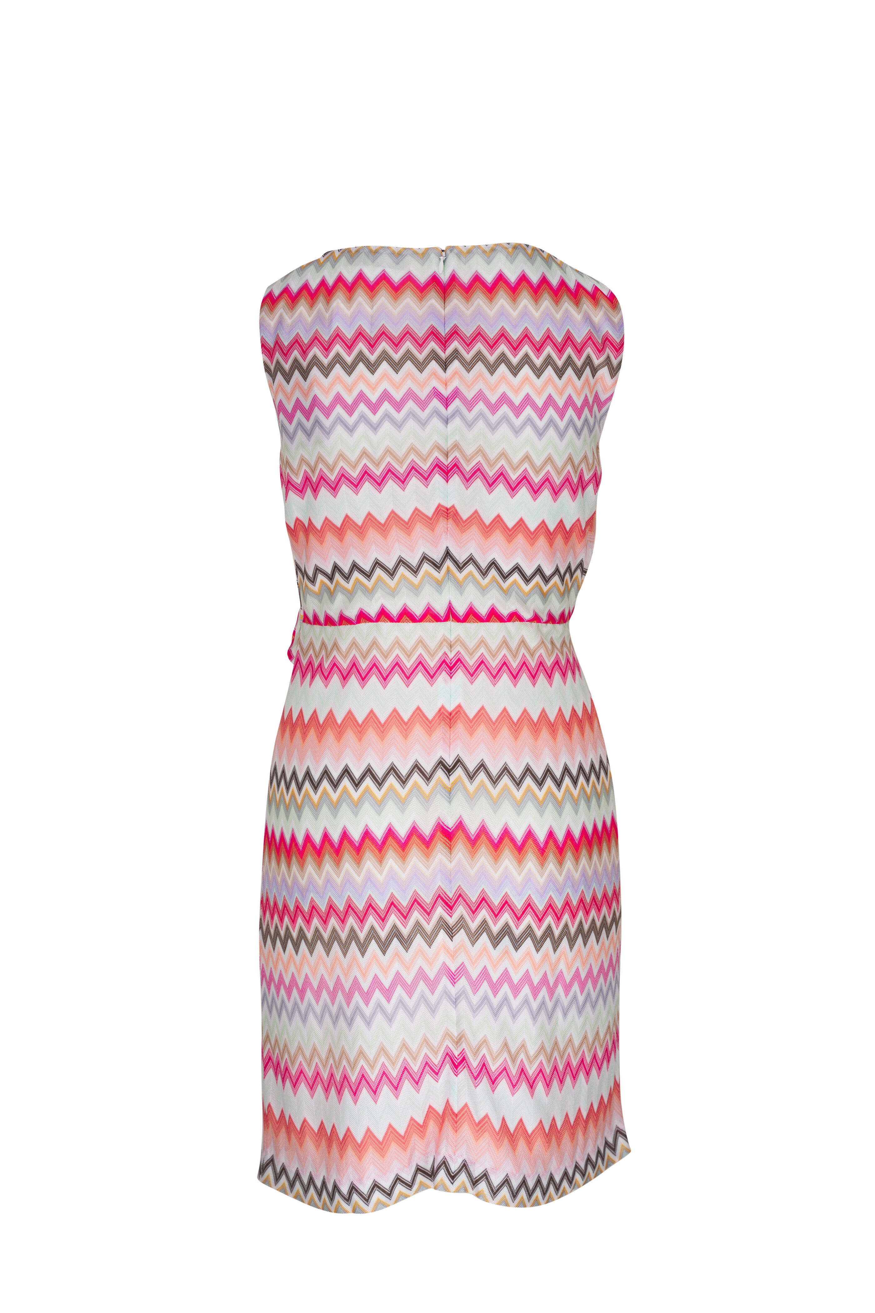 Missoni - White Multi Zig Zag Knit Dress