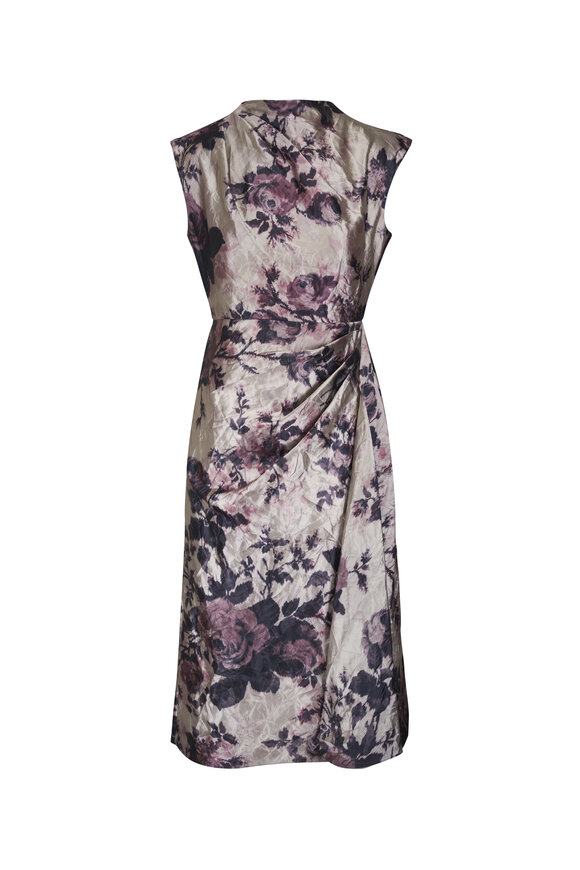 Erdem Pearl Textured Satin Draped Midi Dress - view 1