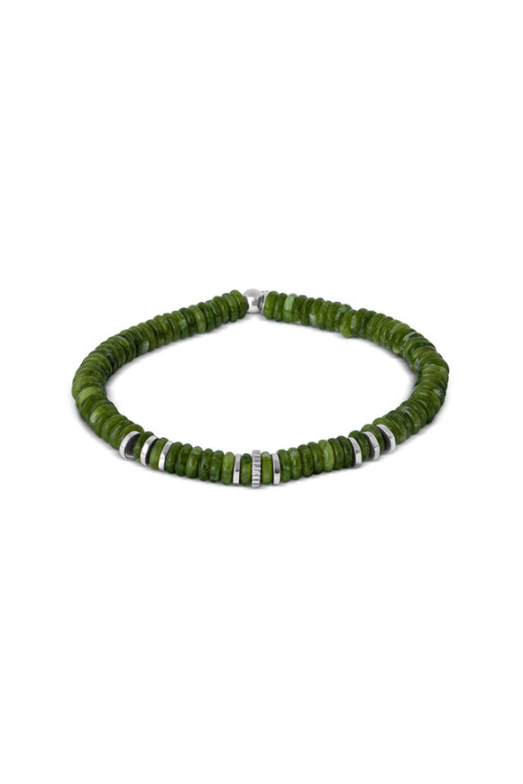 Tateossian - Jade & Bamboo Sterling Silver Bracelet