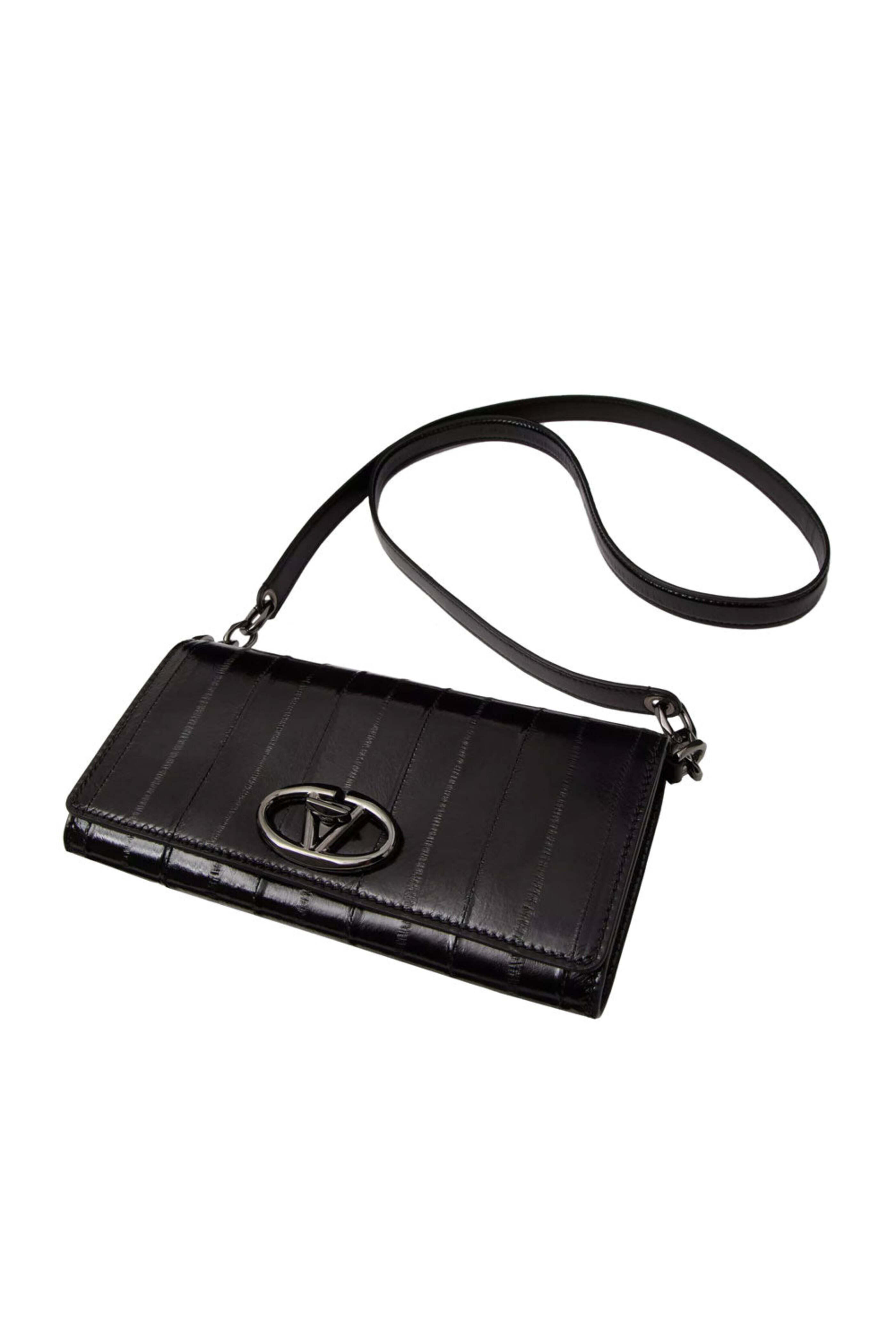 Valentino Garavani - Bold VLogo Textured Leather Wallet in Nero