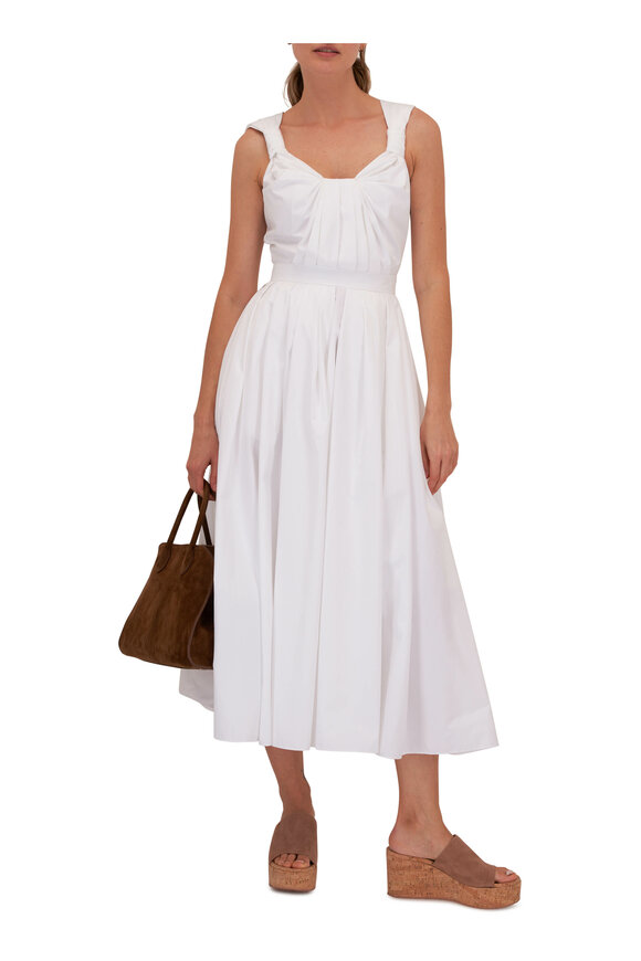 McQueen - White Poplin Twist Front Dress 