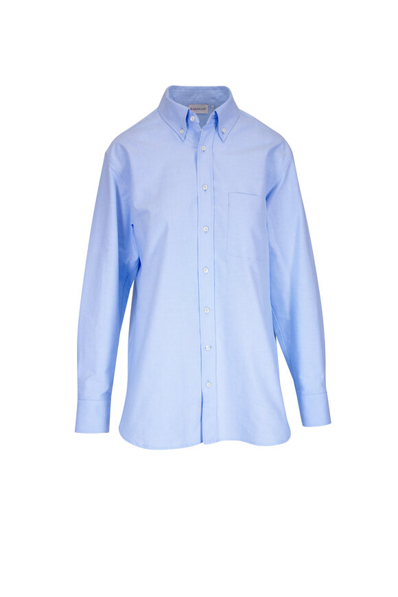 Moncler Oxford Light Blue Cotton Blouse