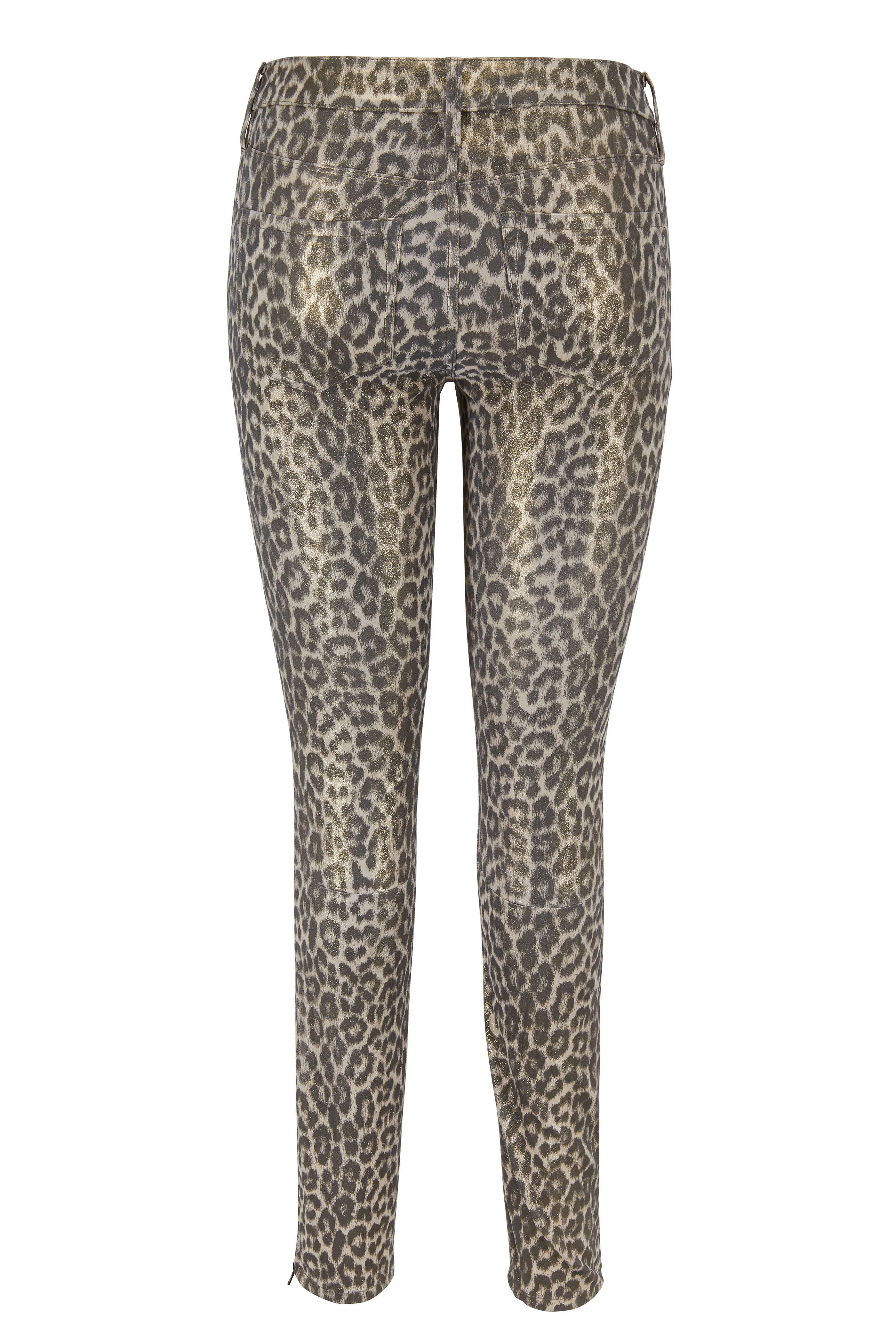 J Brand - Metallic Jaguar Print Leather Mid-Rise Pant