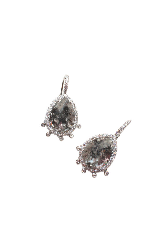 Sharon Khazzam Gray Diamond Teardrop Earrings