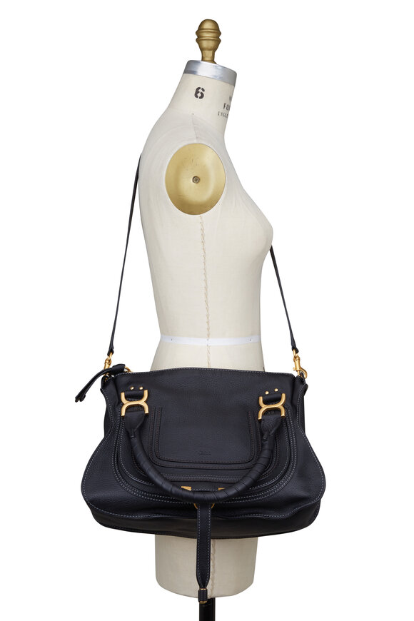 Chloé - Marcie Medium Black Leather Shoulder Bag