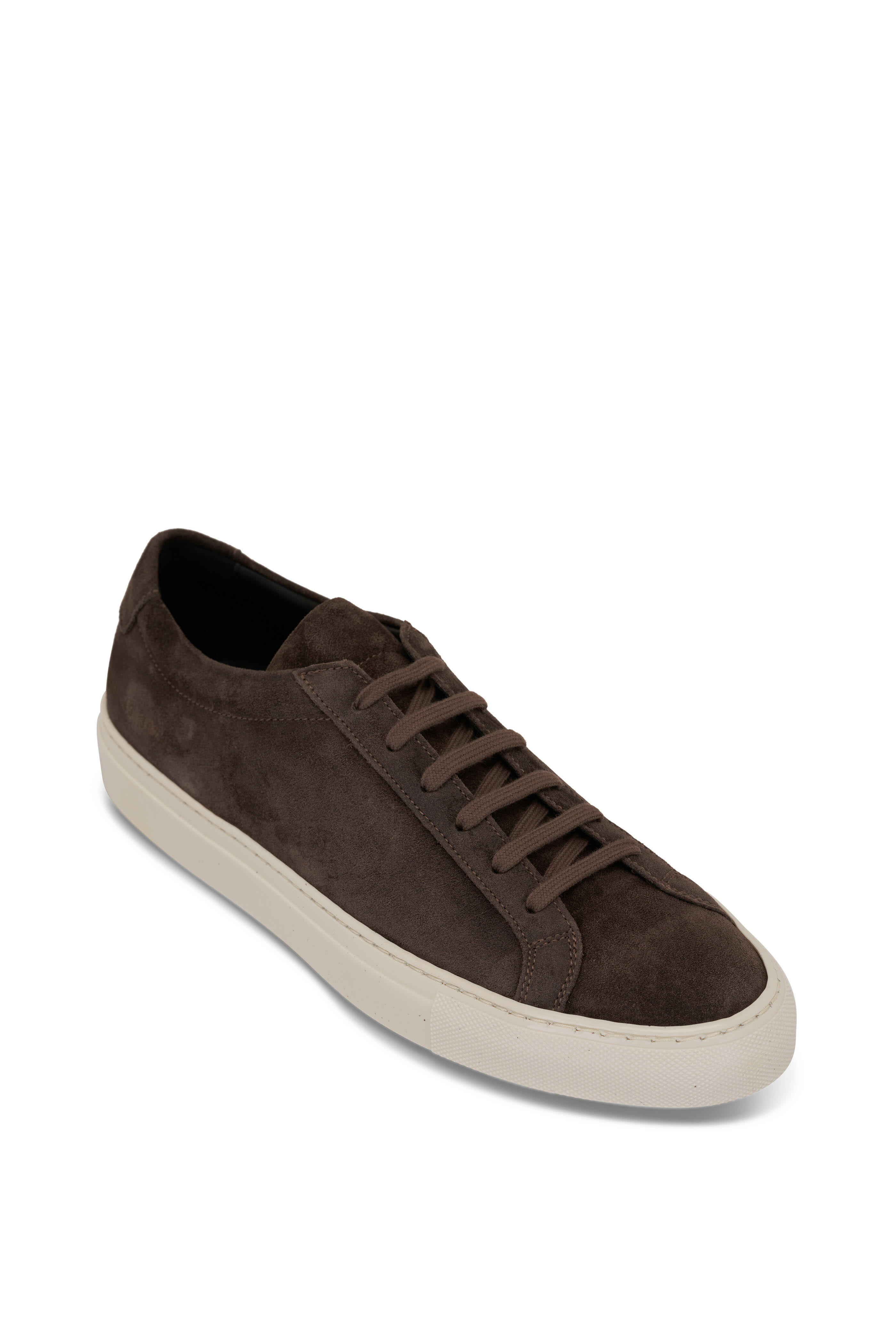 Common Projects - Achilles Waxed Gray Suede Low-Top Sneaker