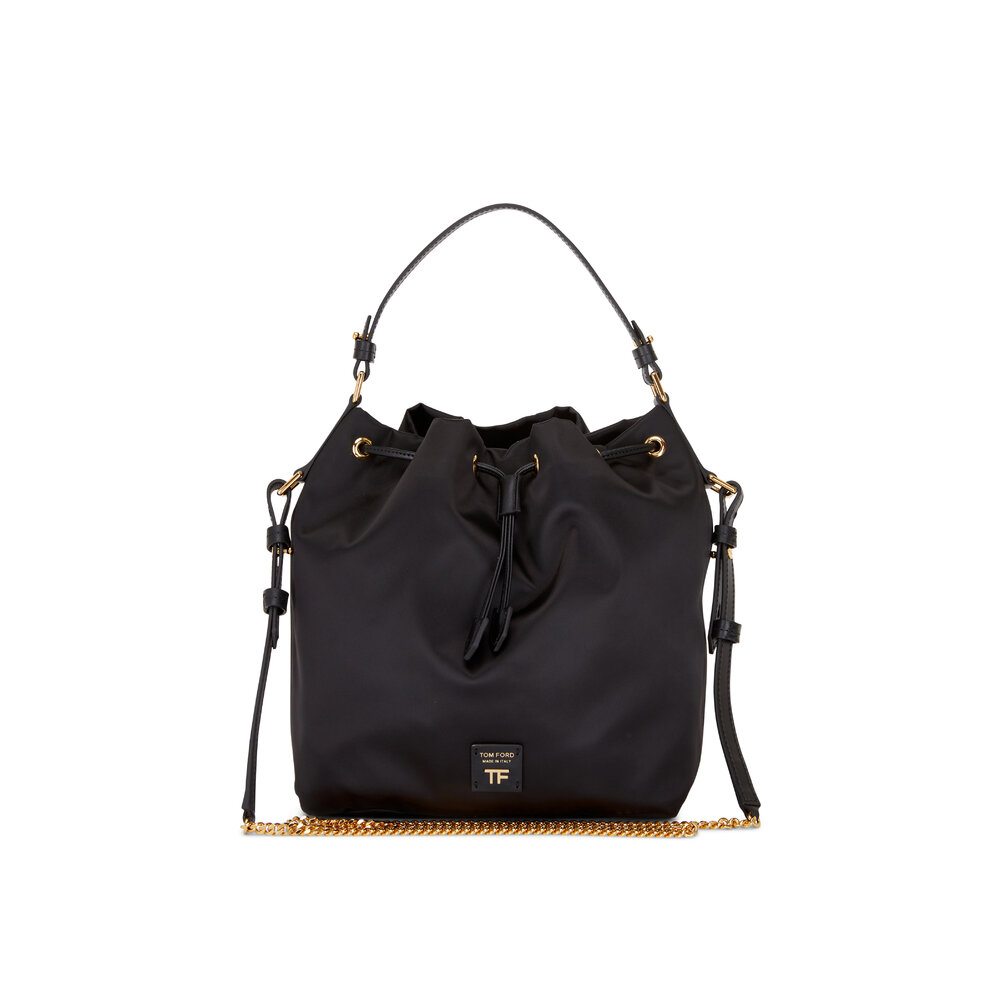 Tom Ford - Black Lux Nylon Medium Bucket Bag | Mitchell Stores