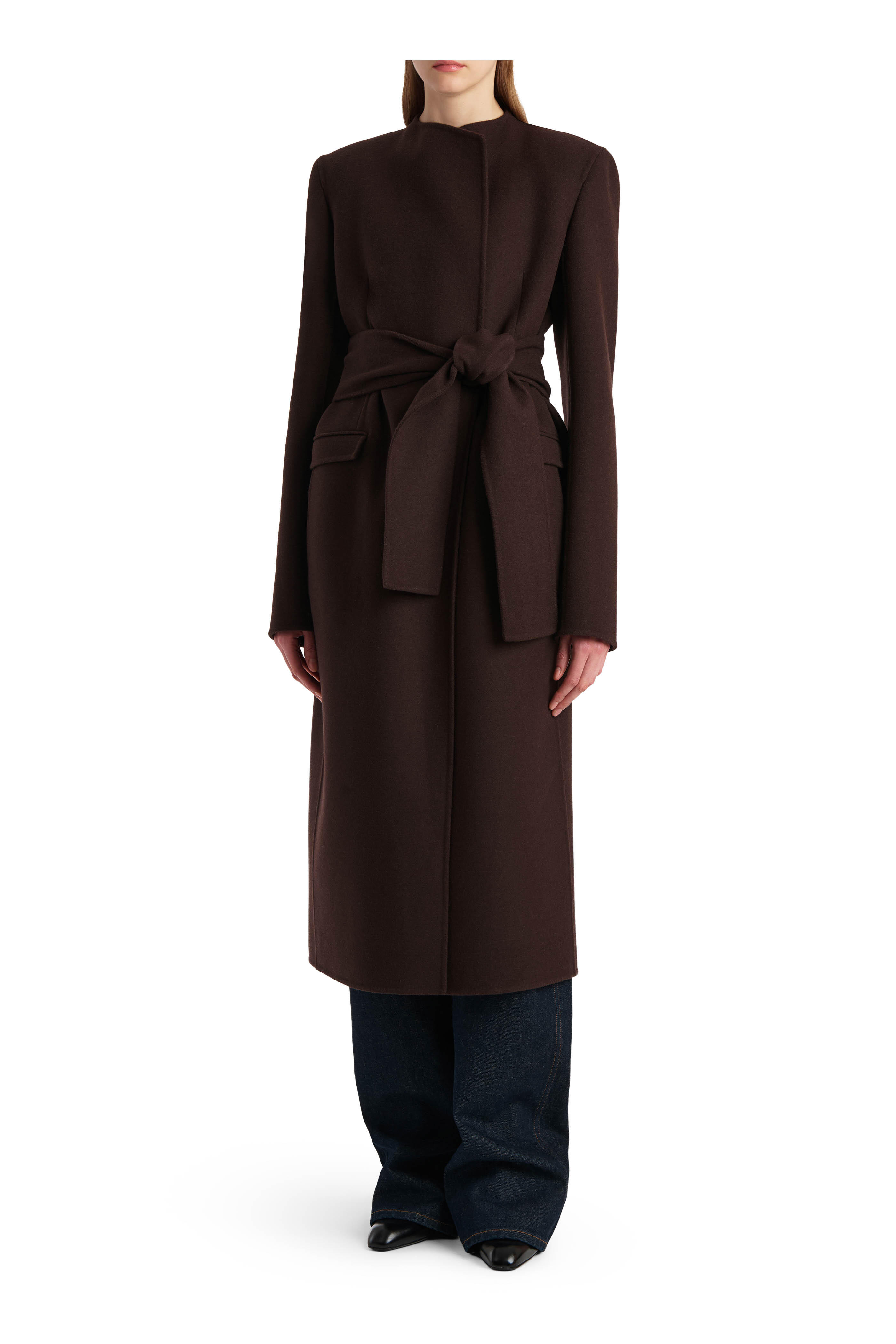 Khaite - Jelson Dark Brown Double-Faced Wool Coat