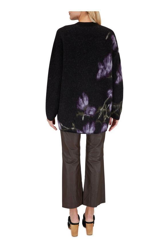 Vince - Black Orchid Jacquard Cardigan