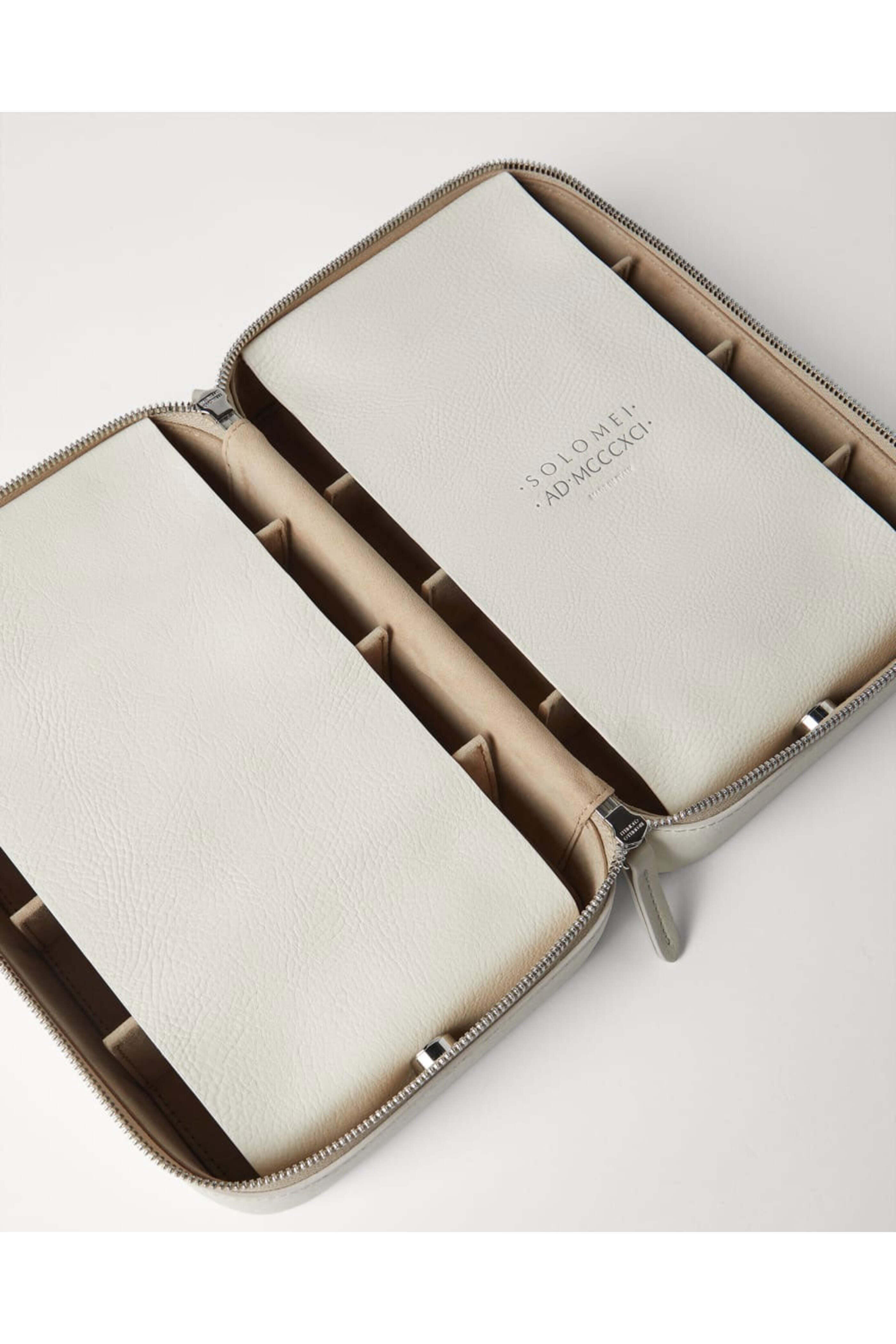 Brunello Cucinelli - Grained Calfskin Glasses Organizer in Milk