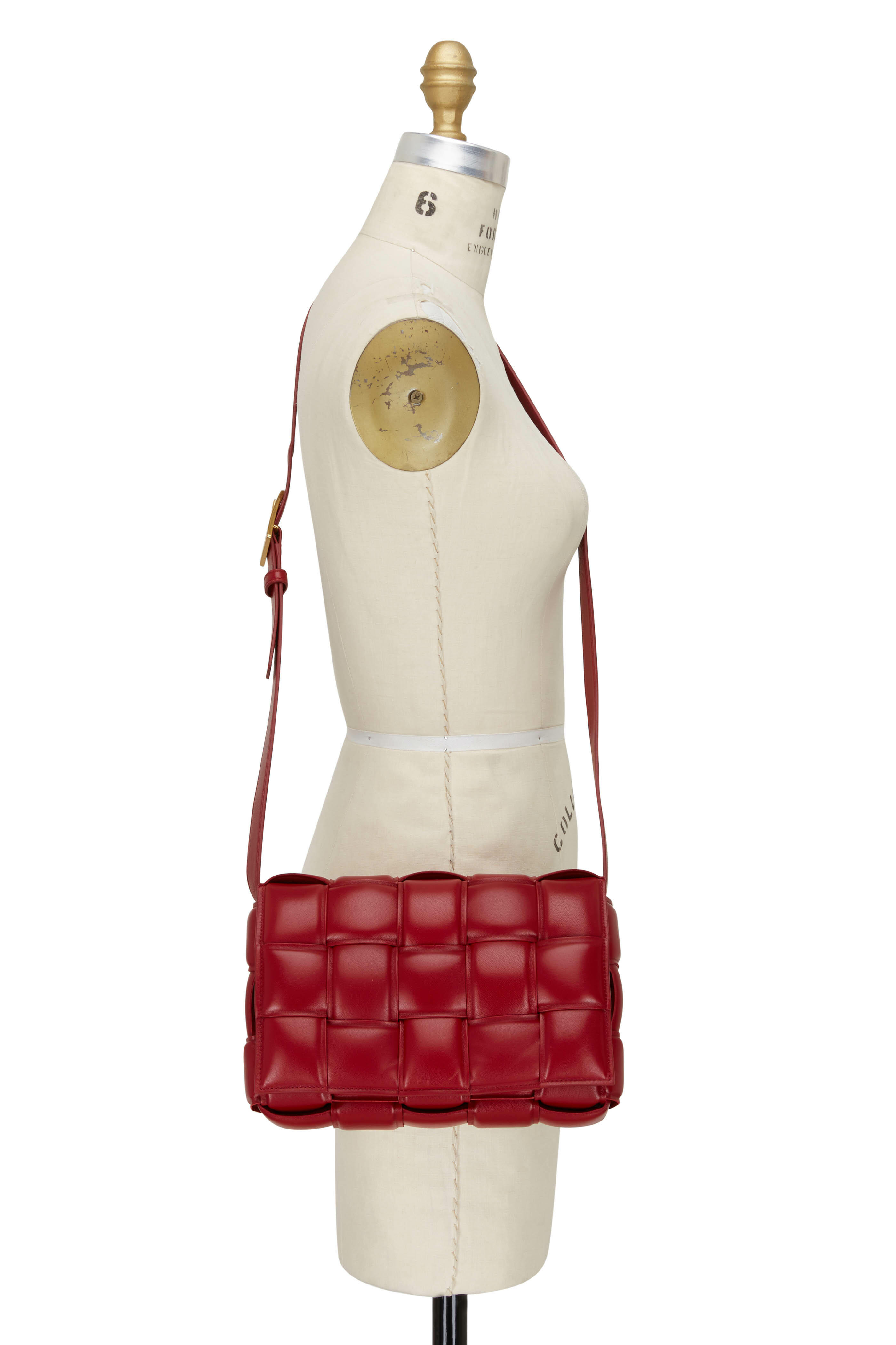 Bottega Veneta - Cassette Dark Red Padded Woven Leather