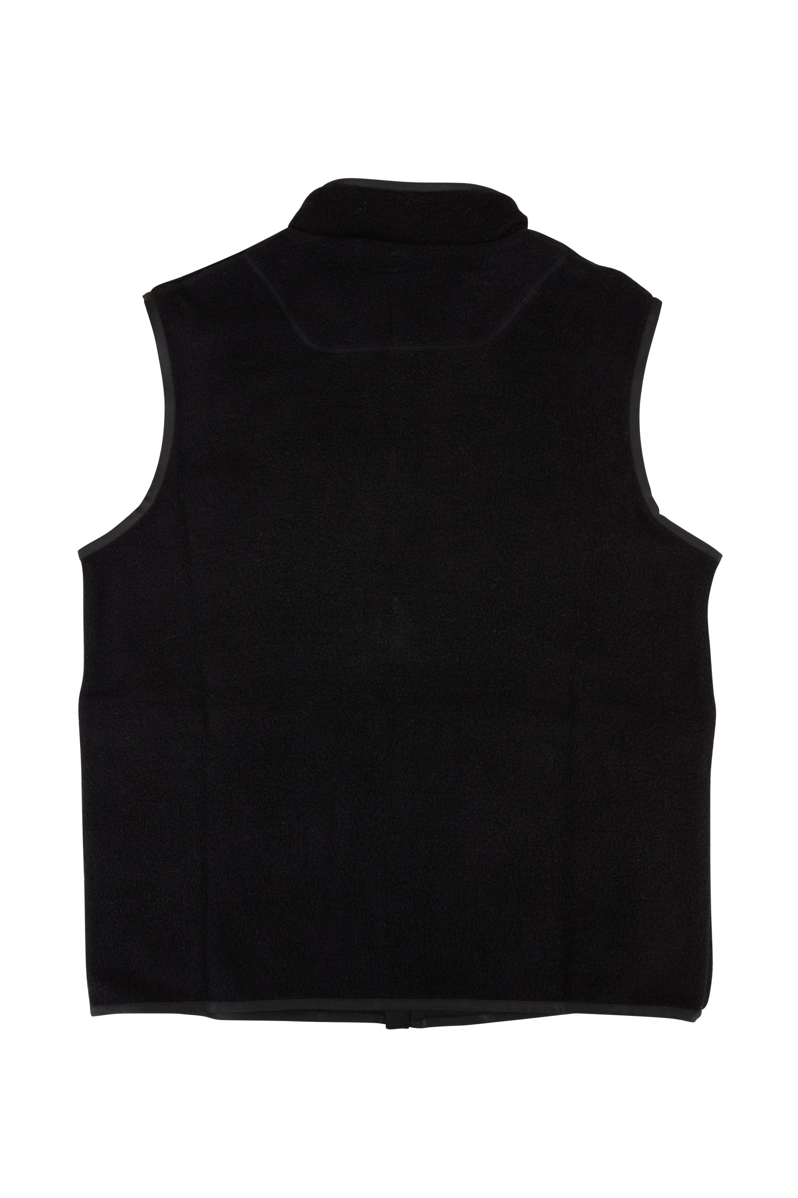 Z Zegna - Black Techmerino Fleece Zip Front Vest