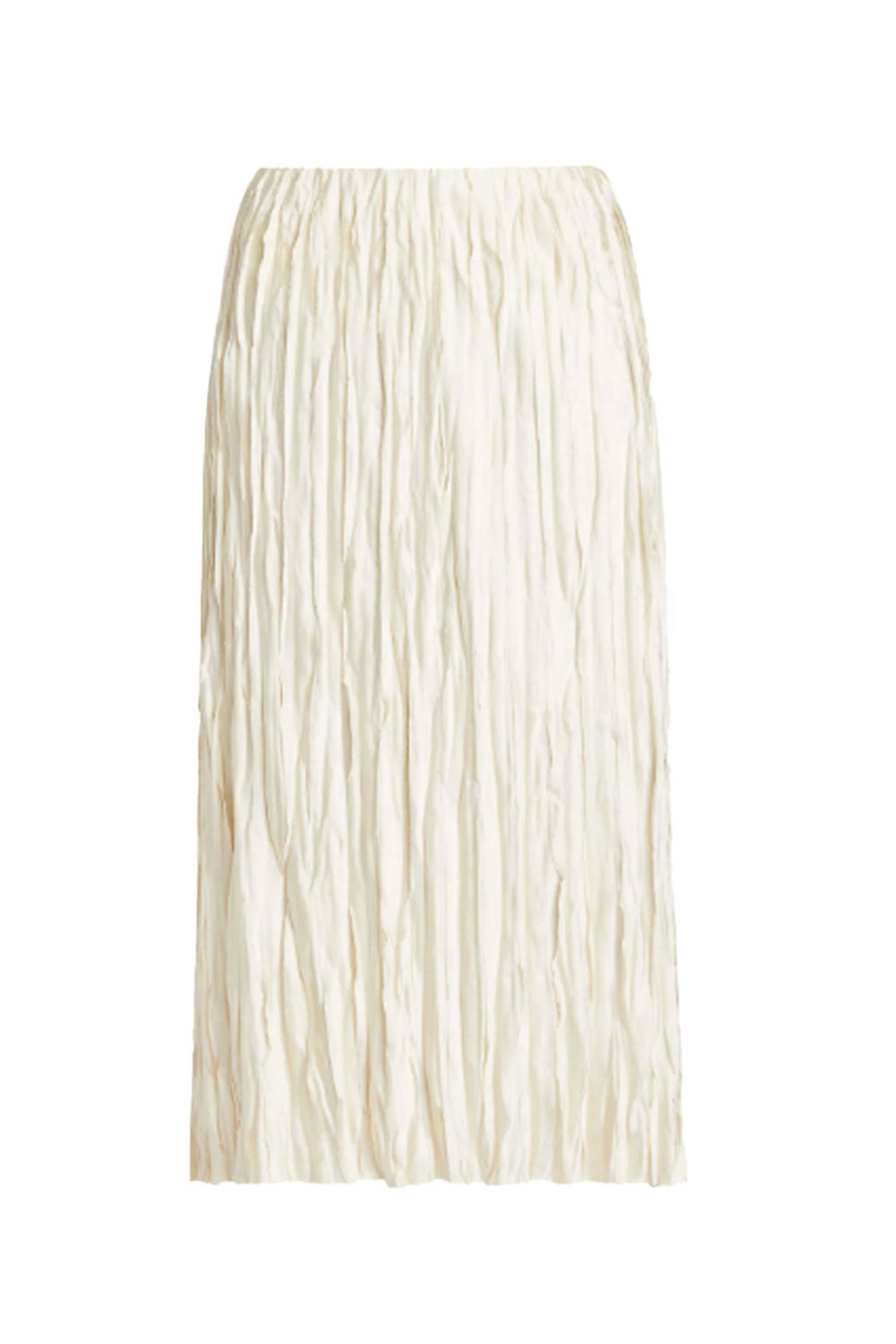 Vince - Pale Ivory Crushed Bias Strip Skirt