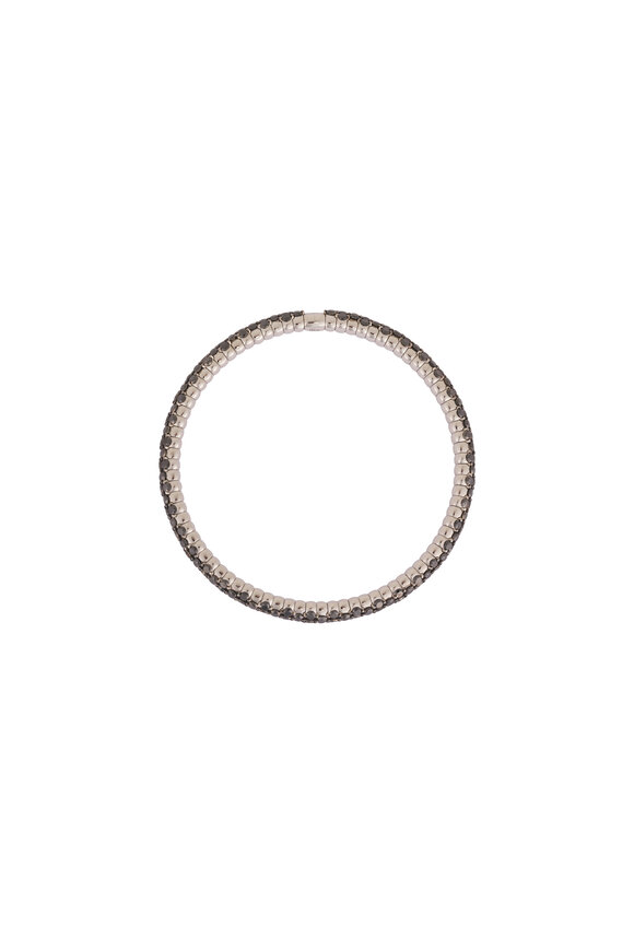ZYDO 18k White Gold Black Diamond Stretch Bracelet - view 4