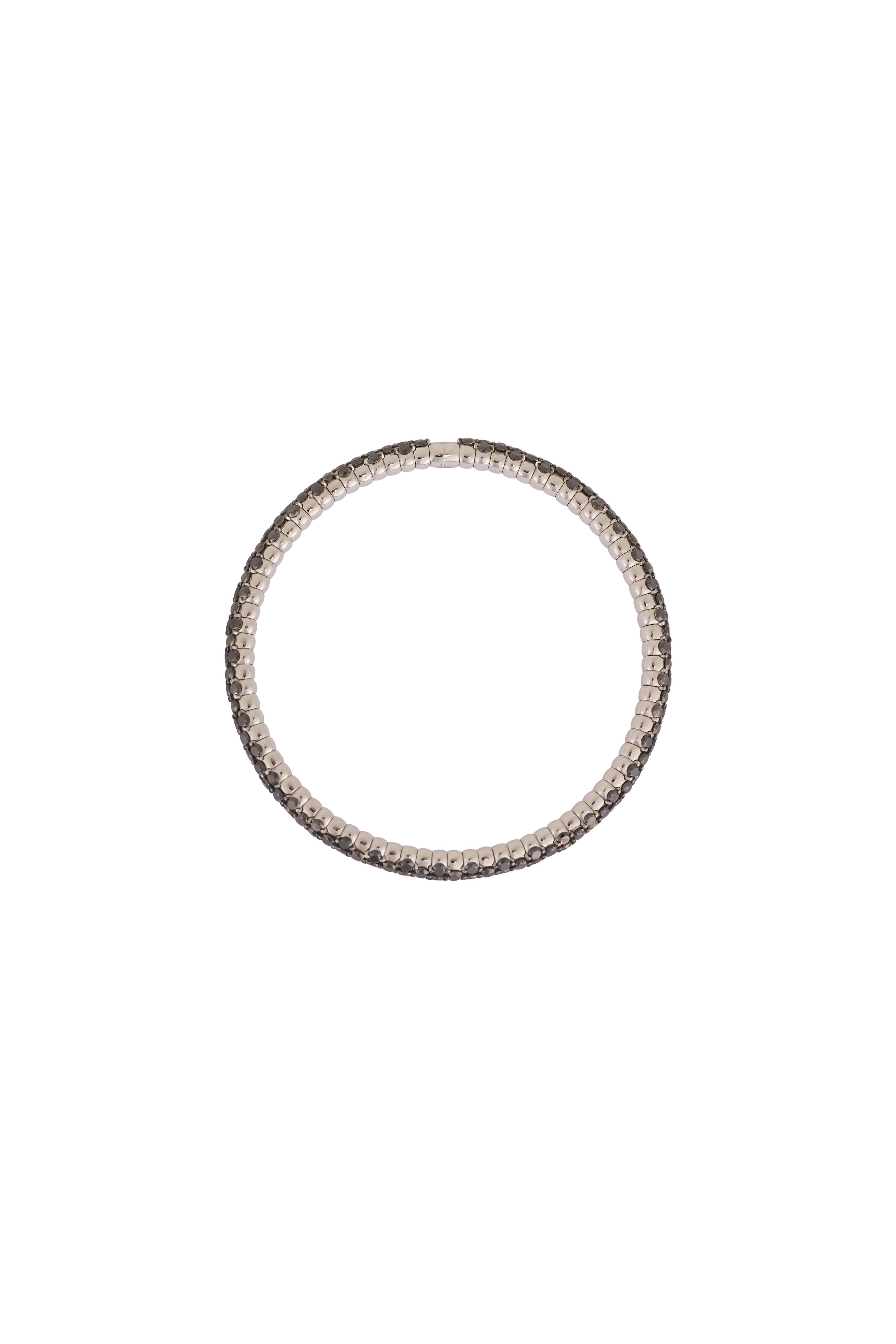 ZYDO - 18k White Gold Black Diamond Stretch Bracelet - view 4