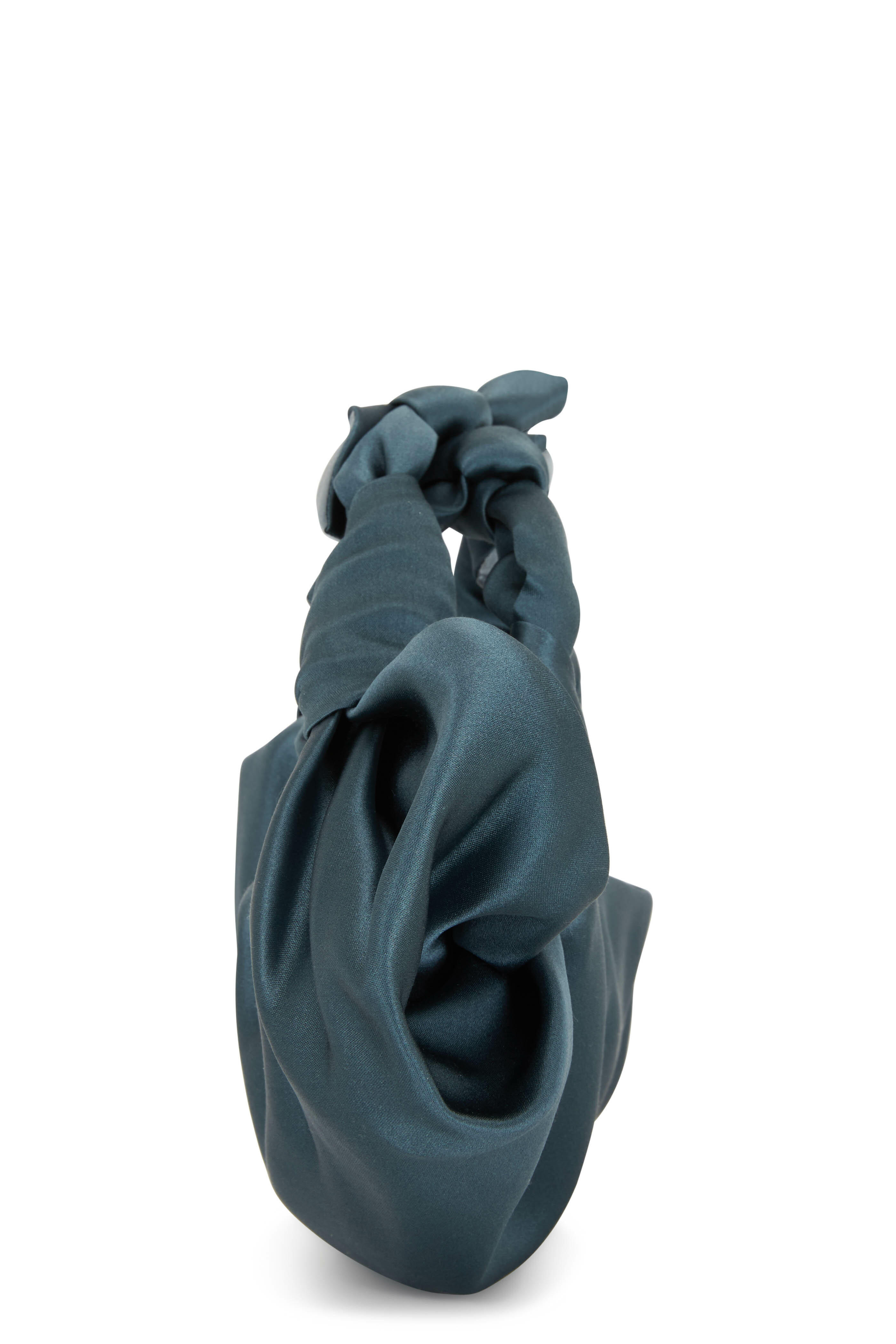 The Row - The Ascot New Light Blue Satin Knot Evening Bag