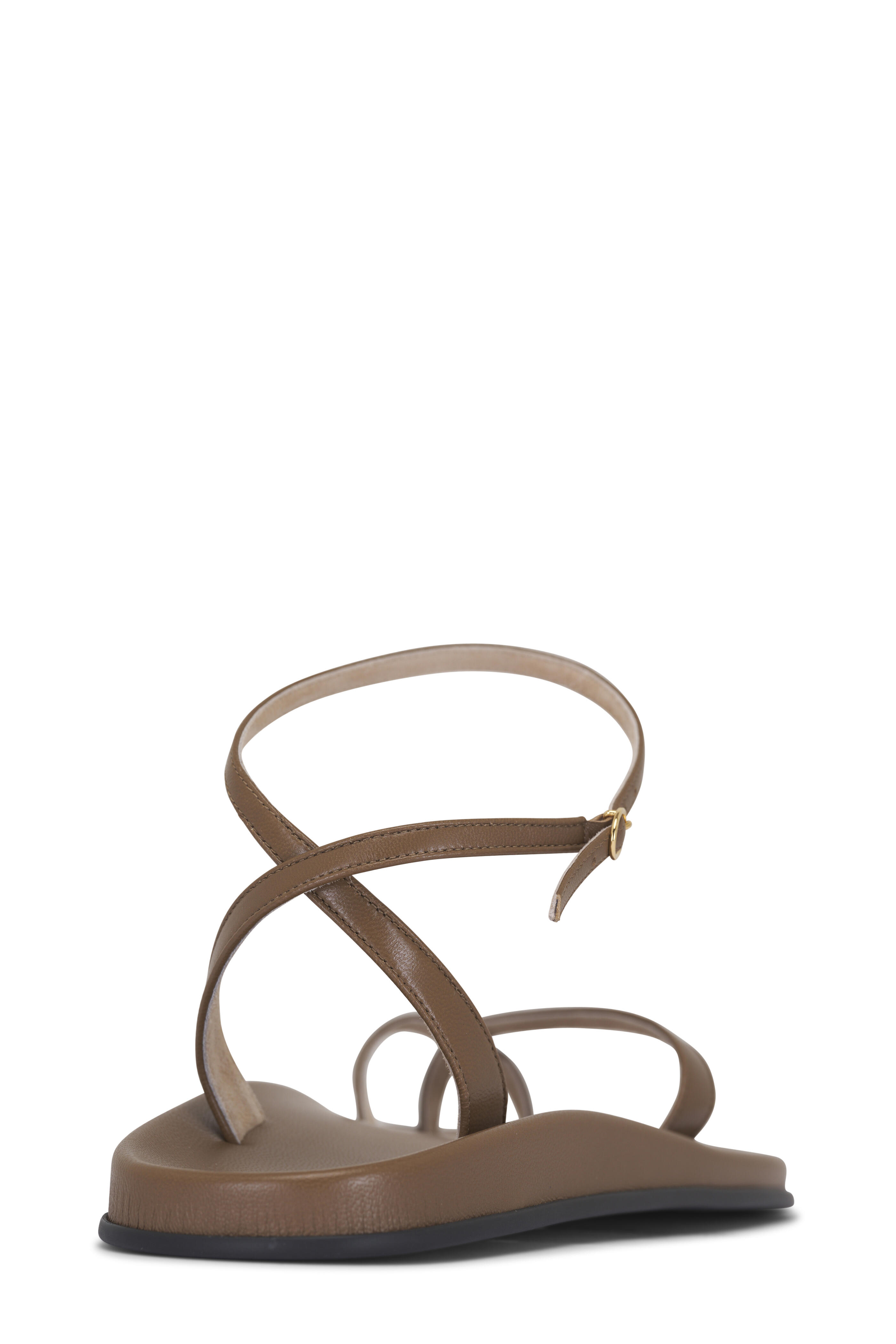 【箱付き】THE ROW Flat Leather Sandals The Row - Chocolate Leather Beach Flat Sandal | Mitchell Stores