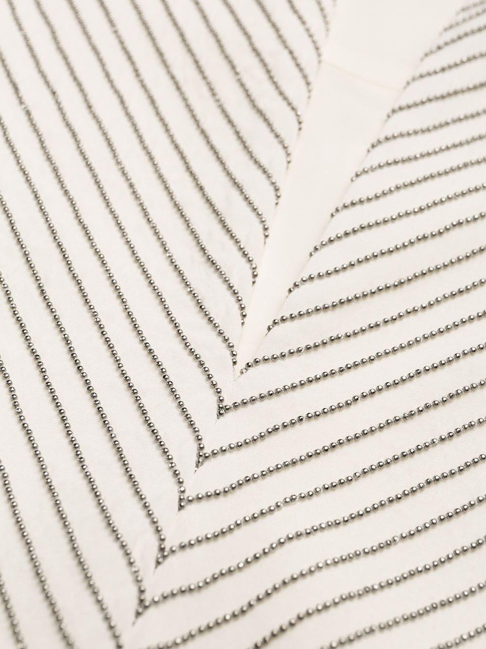 Brunello Cucinelli - White Silk Collarless Monili Panel Henley