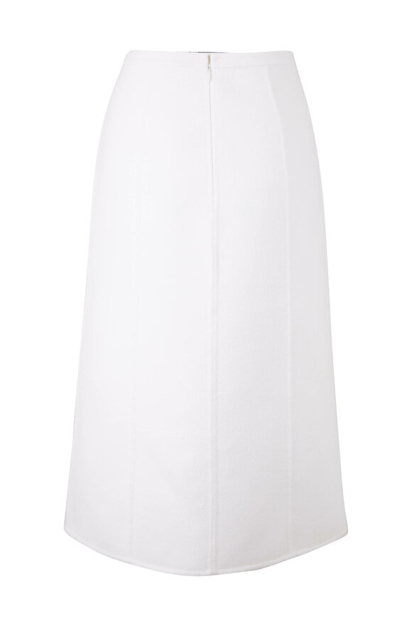 Michael Kors Collection - Ivory Double-Faced Wool A-Line Skirt