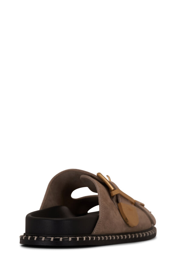 Chloé - Rebecca Dark Greige Slide Sandal 