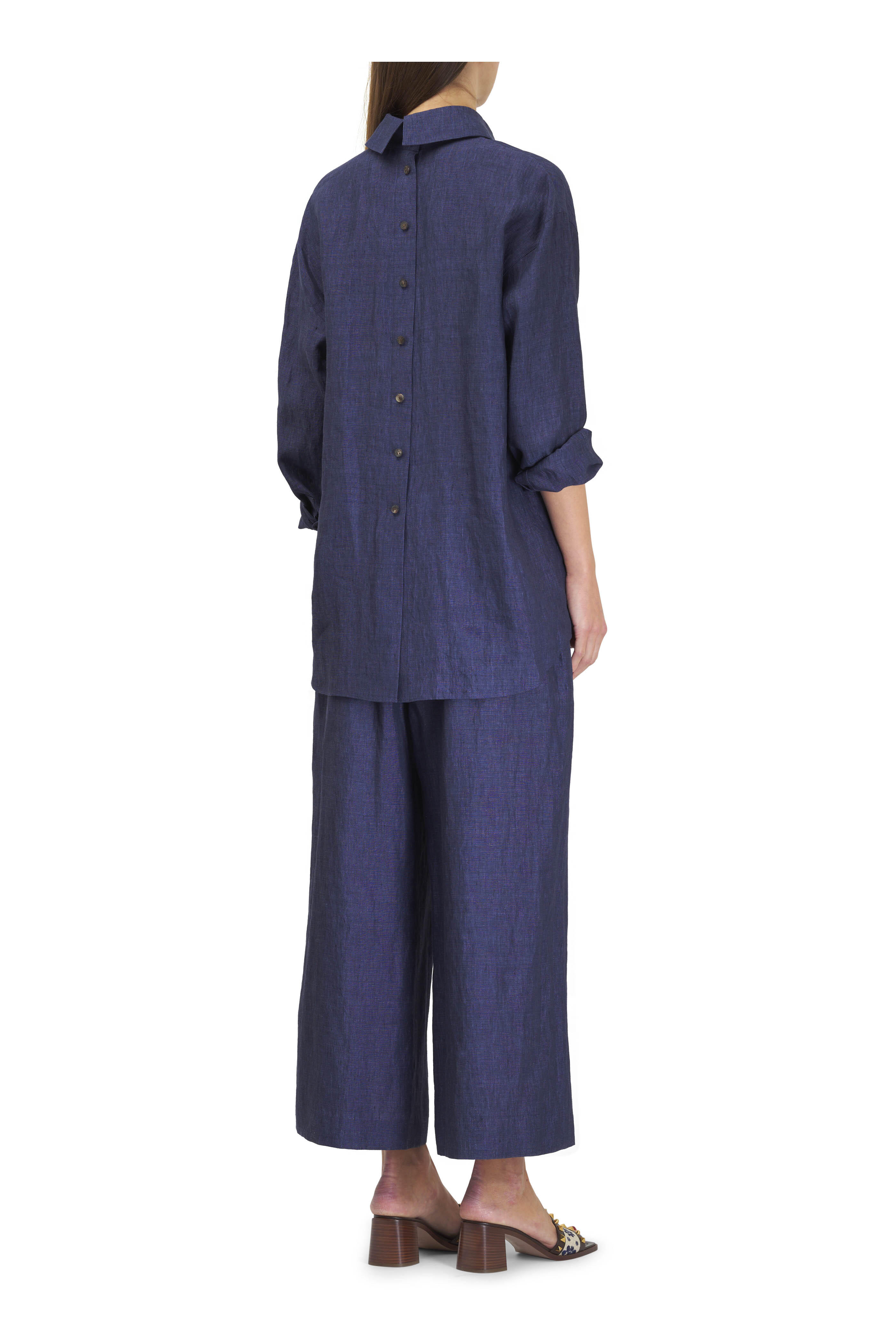 Lafayette 148 New York - Columbus Delft Blue Wide-Leg Linen Pant