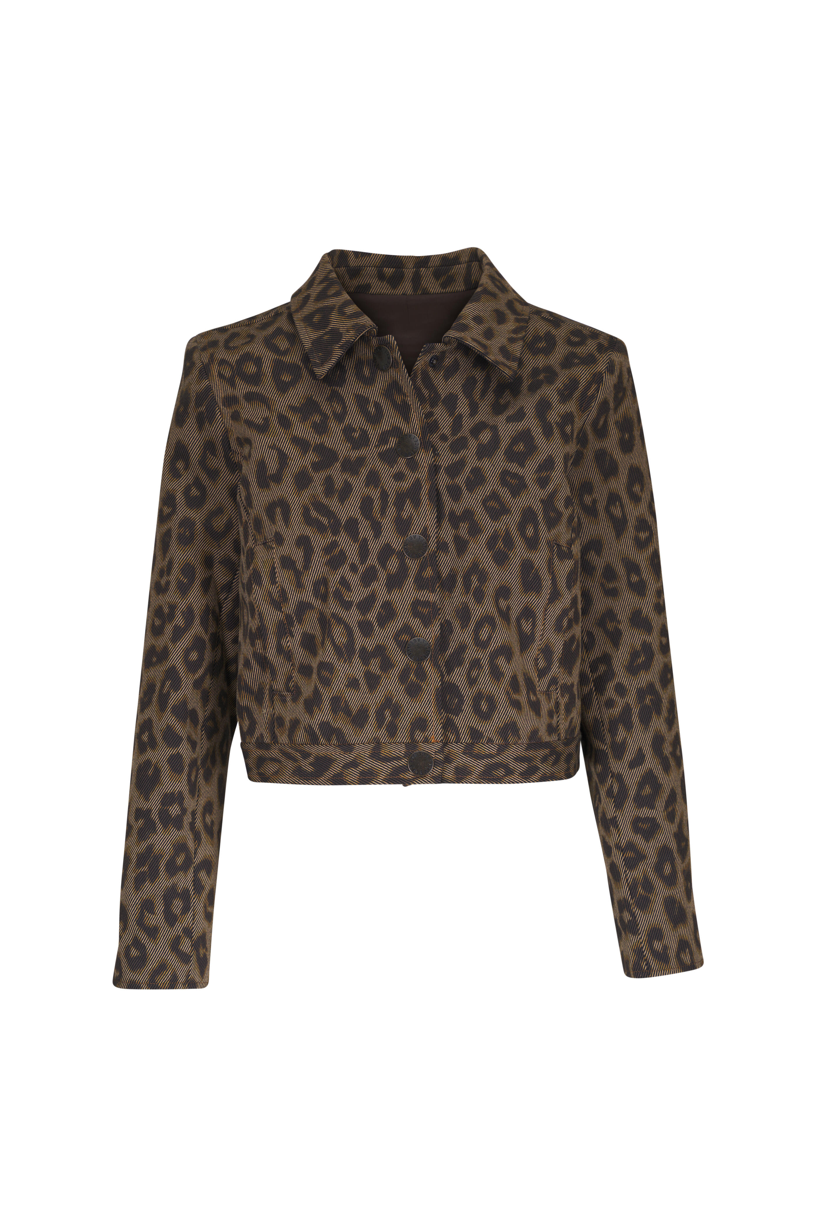 L'Agence - Marla Tan Multi Animal Print Cropped Jacket