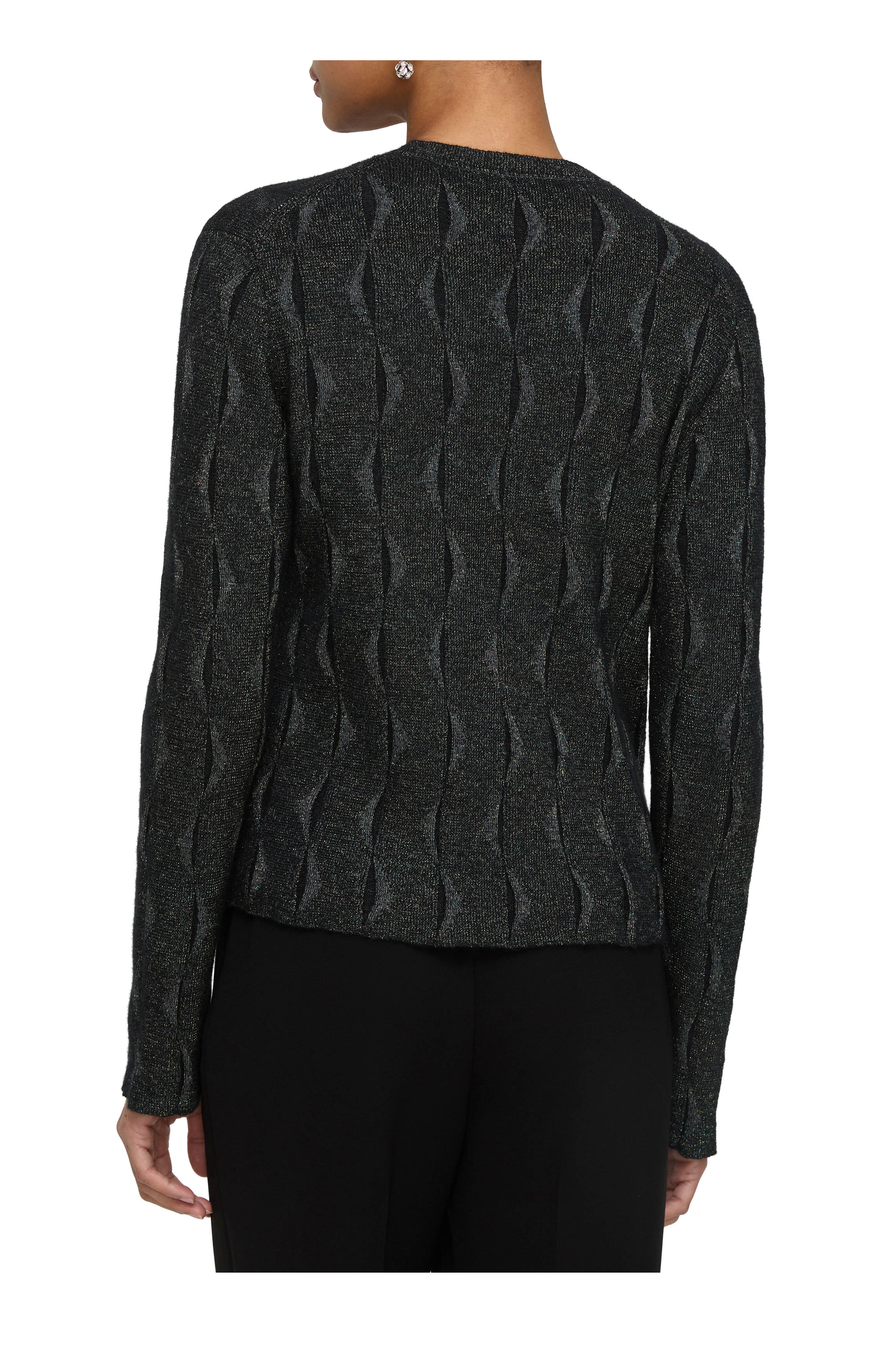 Lafayette 148 New York - Black Multi Iridescent Cashmere Cardigan