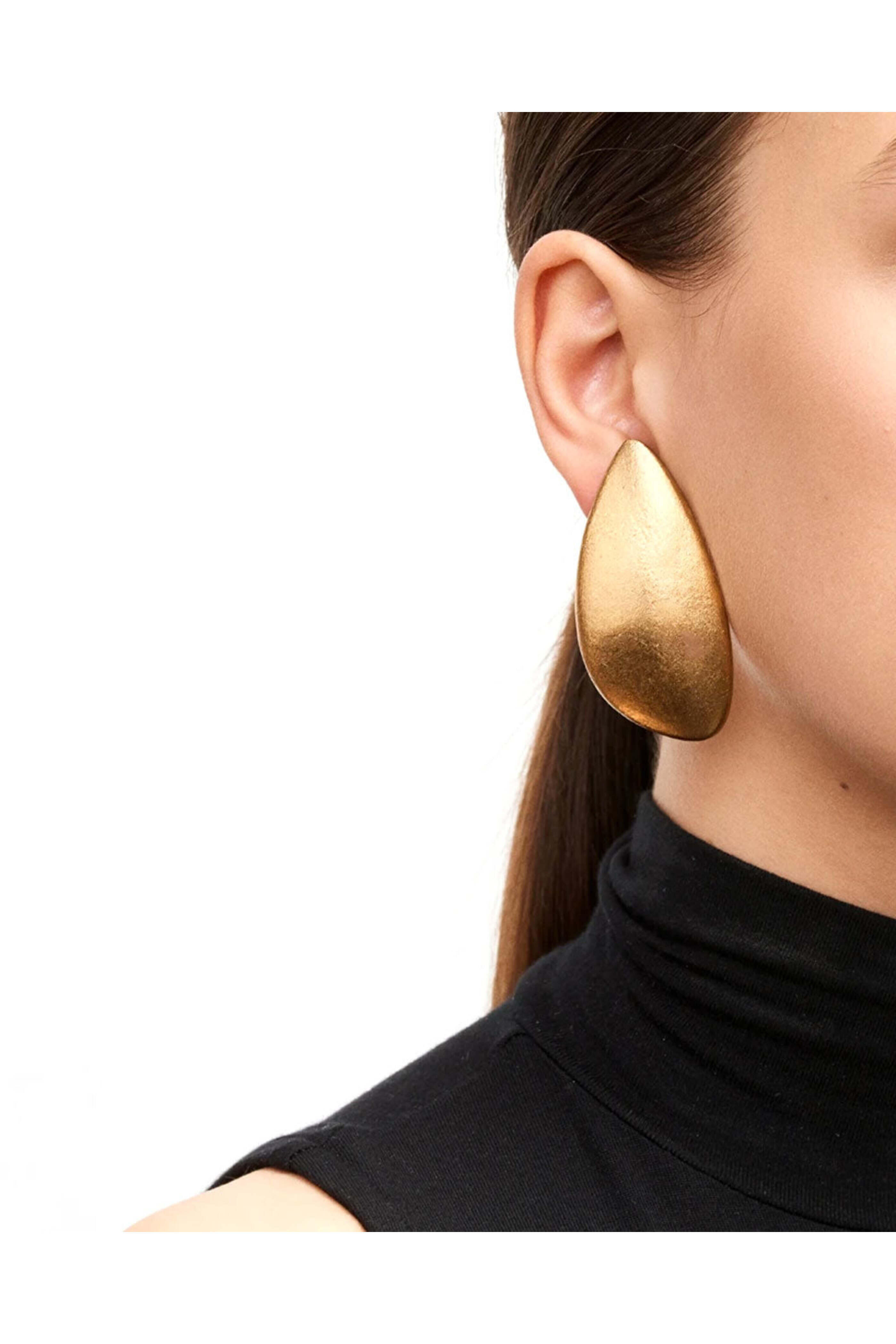 Monies - Acacia Wood and Gold Foil Medellin Earrings