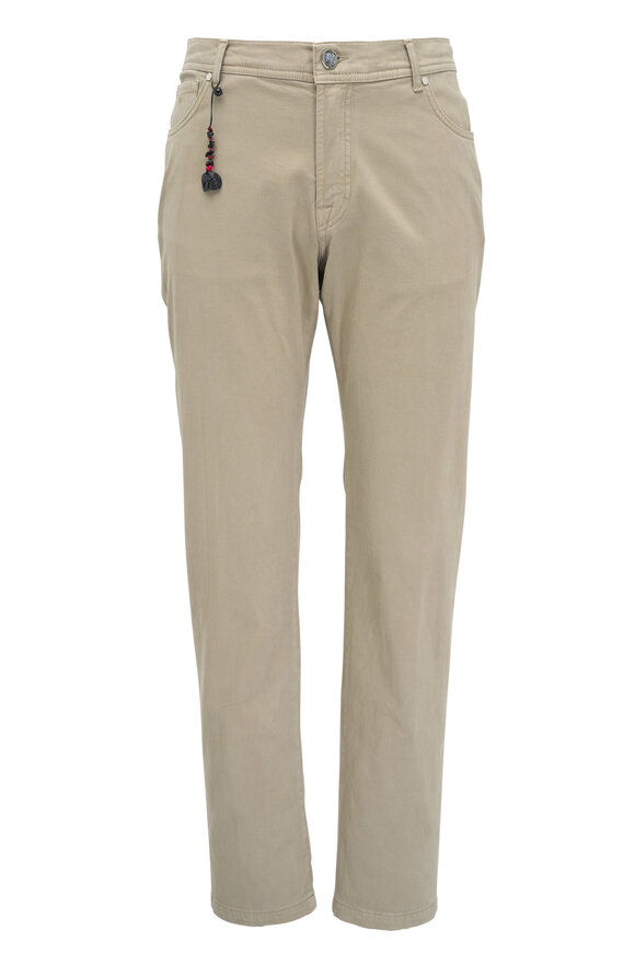 Marco Pescarolo Khaki Brush Twill Five Pocket Pant