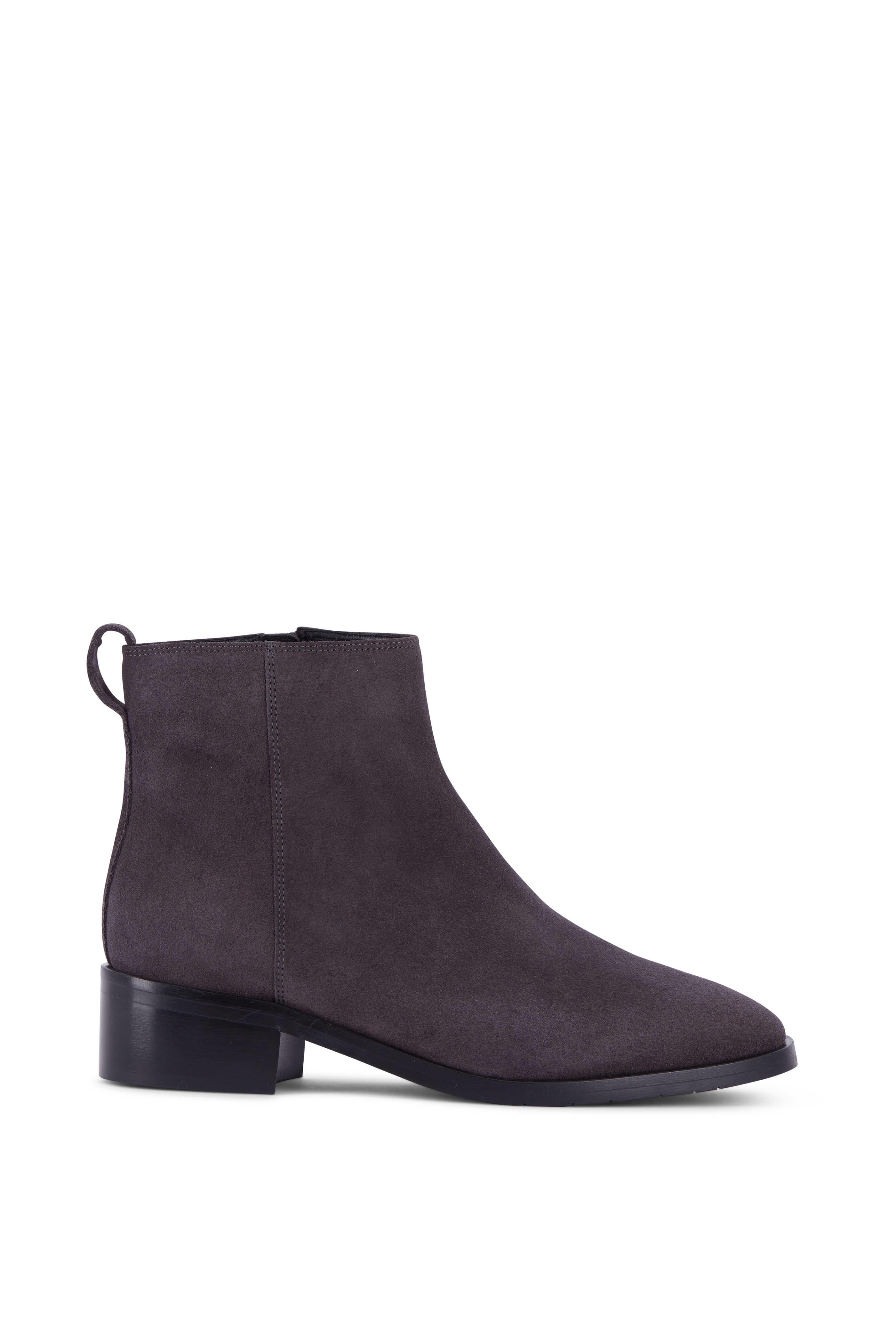 Aquatalia Carisa Gray Suede Short Boot 30mm Mitchell Stores