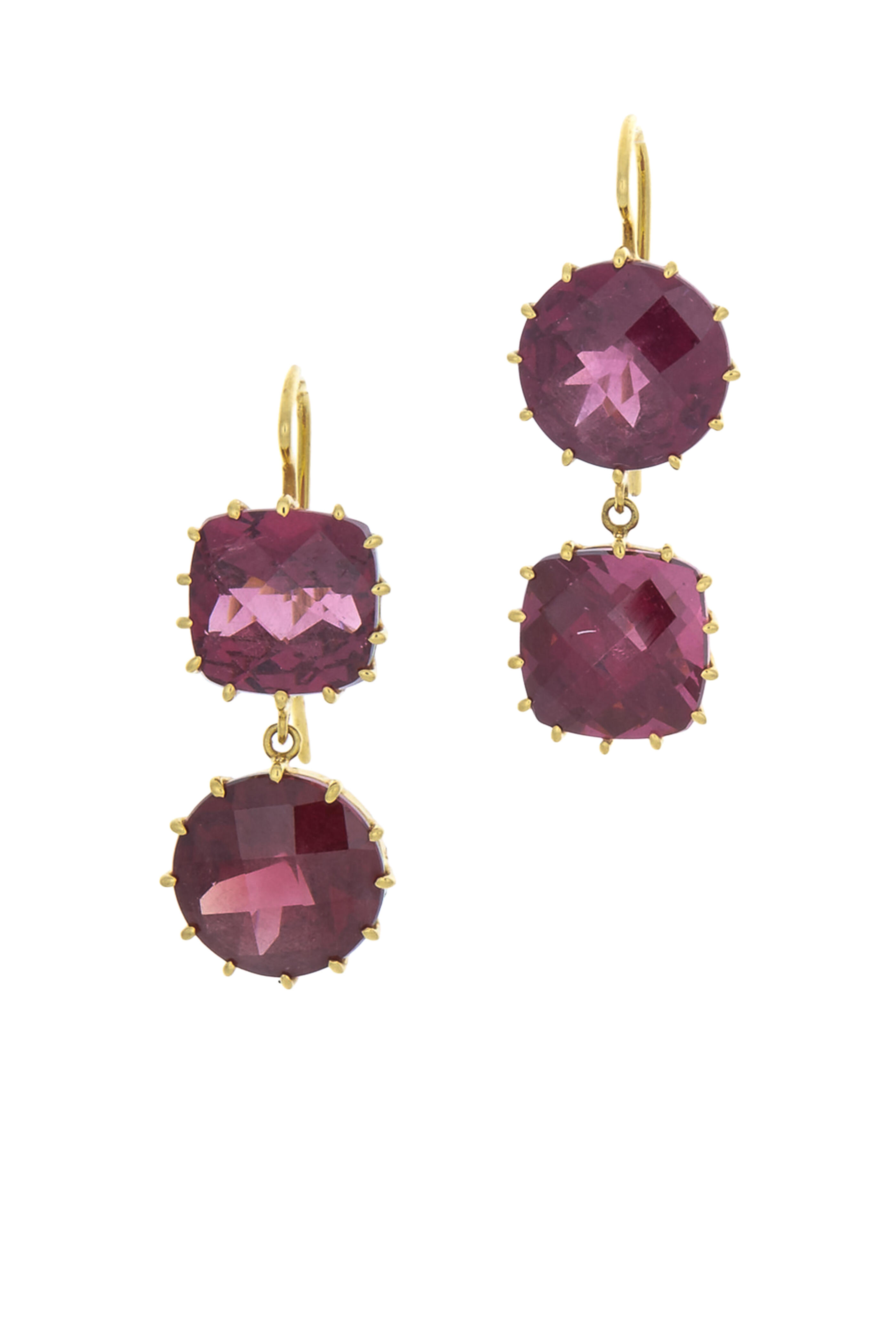 Renee Lewis - Yellow Gold Pink Tourmaline Earrings