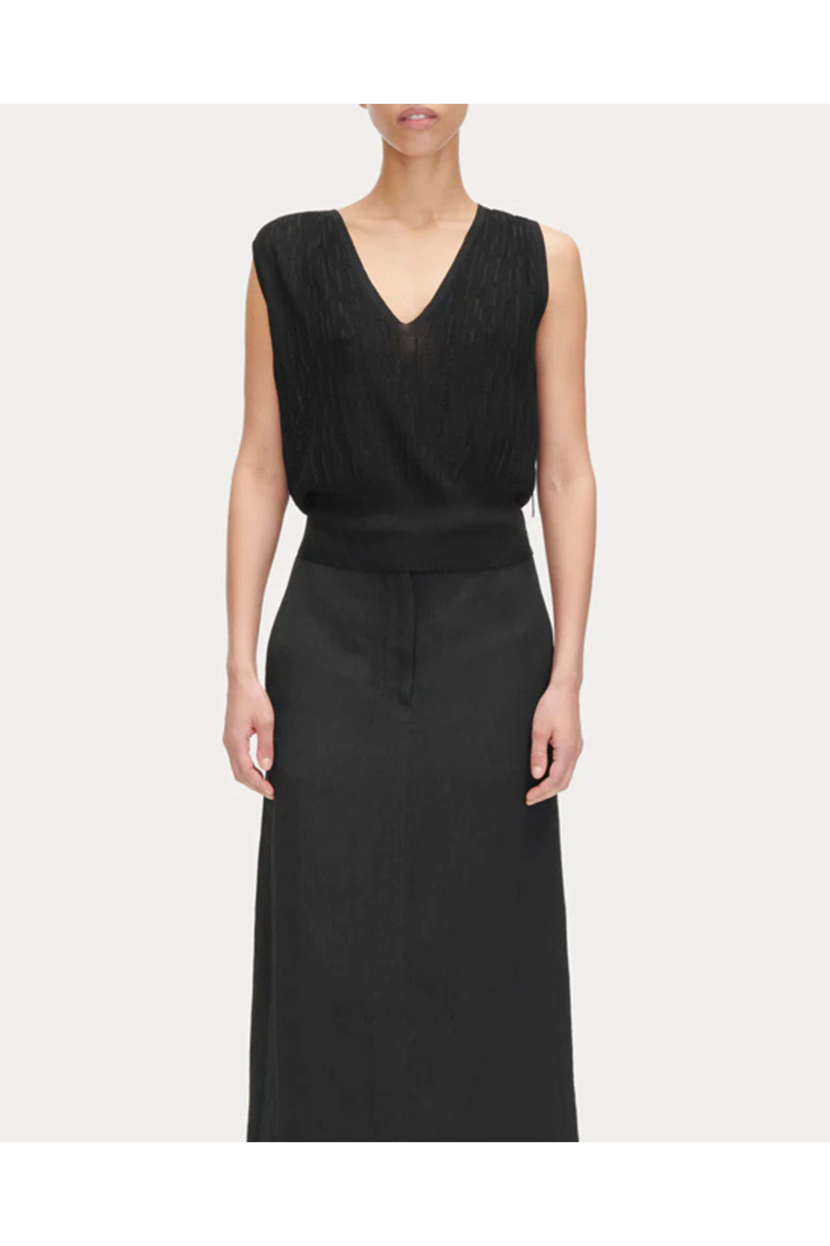 Rachel Comey - Black Crinkle Knit Dia Top