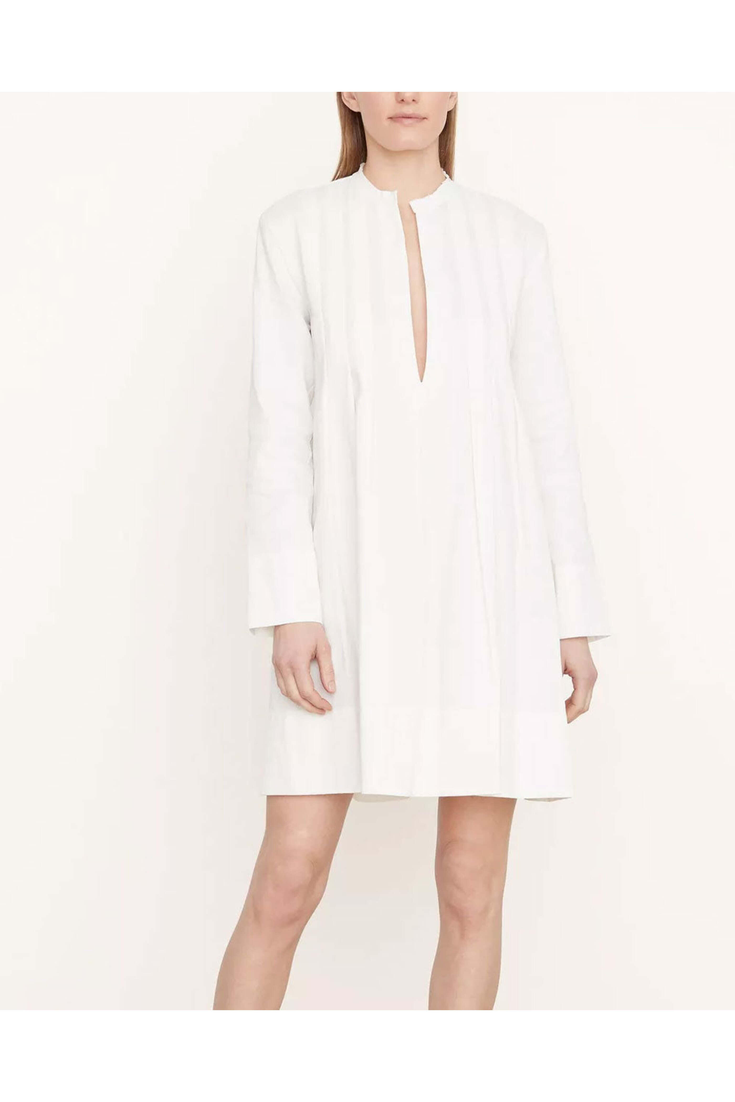 Vince - Off White Pleated Trapeze Mini Dress