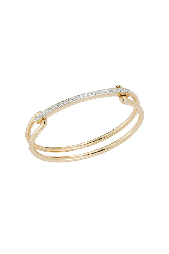 Walters Faith - Grant 18K Gold Open Cuff with Diamond Bar 