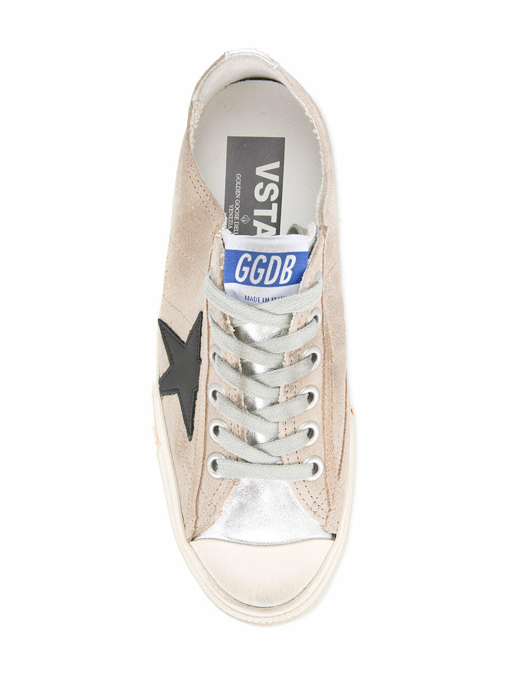 Golden Goose - Women's V-Star Sand Suede Silver Cap-Toe Sneaker