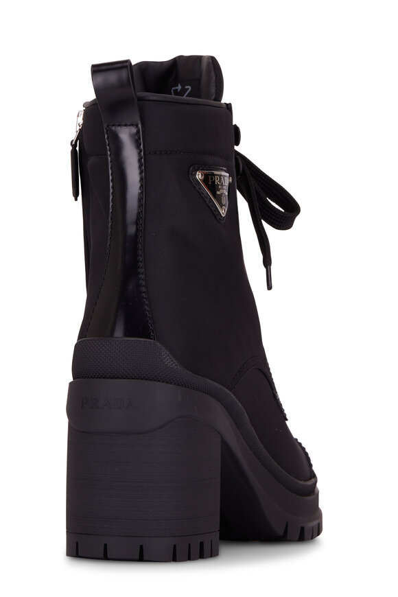 Prada - Black Lug Sole Combat Boot, 55mm