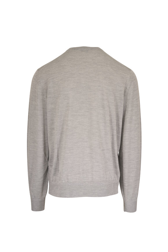 Tom Ford Light Gray Cashmere & Silk Crewneck Sweater - view 3