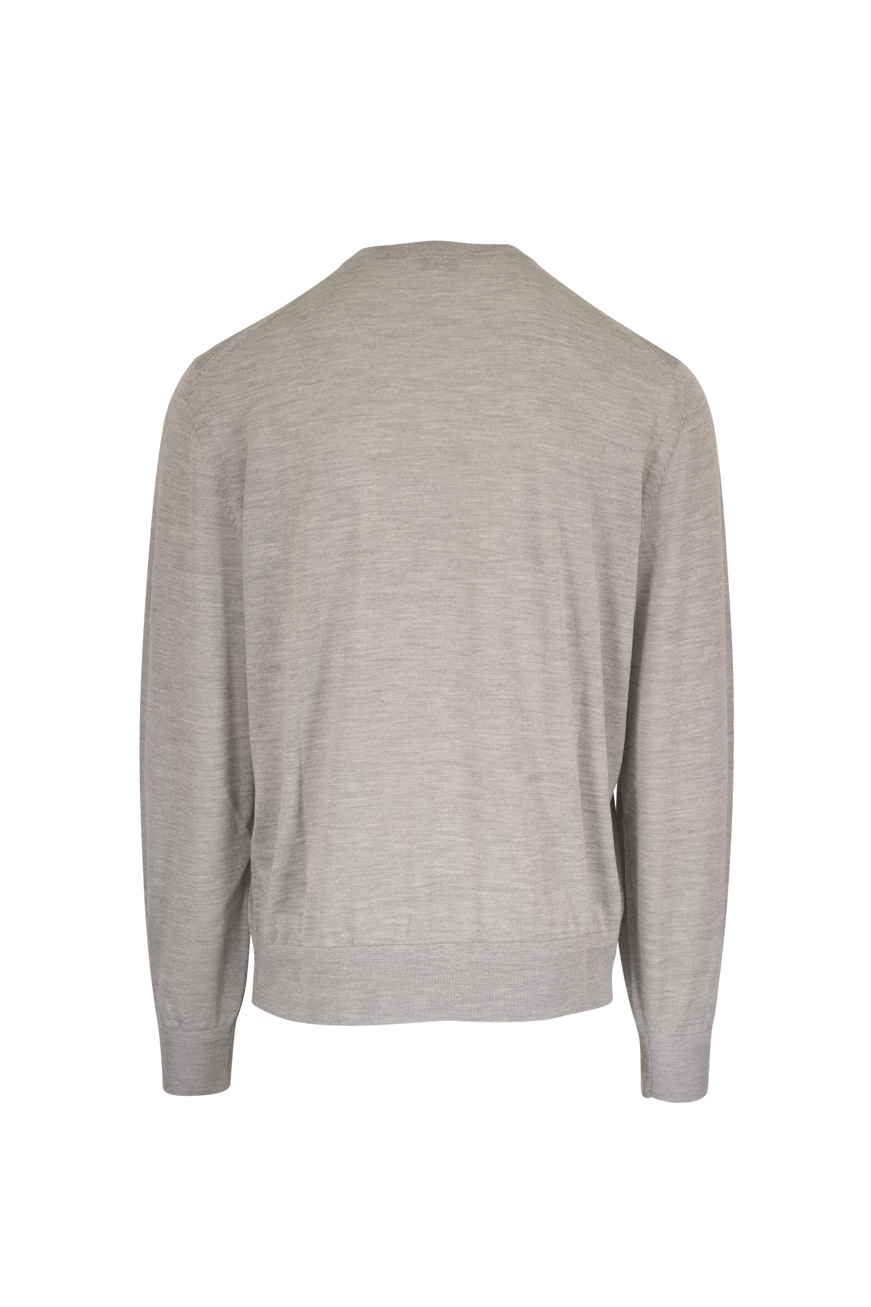 Tom Ford - Light Gray Cashmere & Silk Crewneck Sweater - view 3